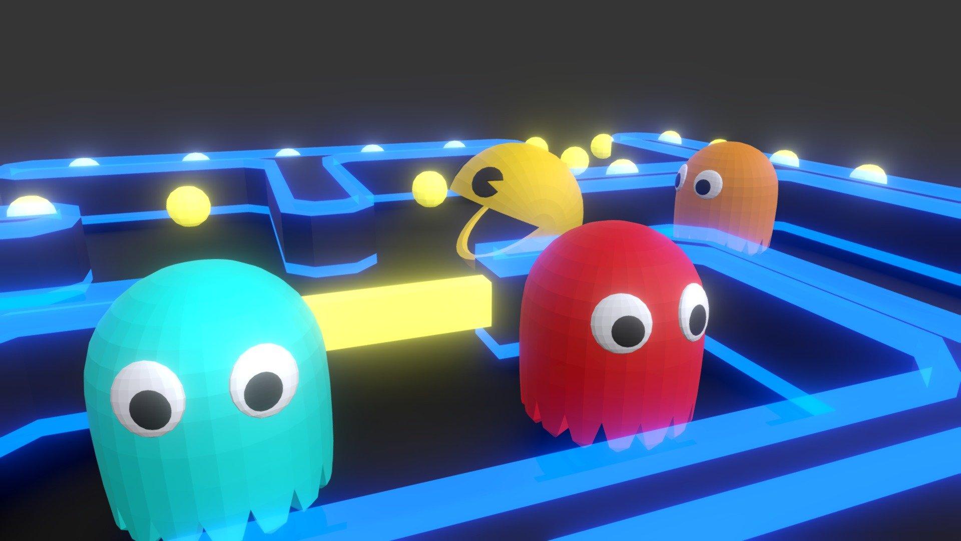 1920x1080 Pac Man Free 3D Model By Gianmarco [9b2fd5b]
