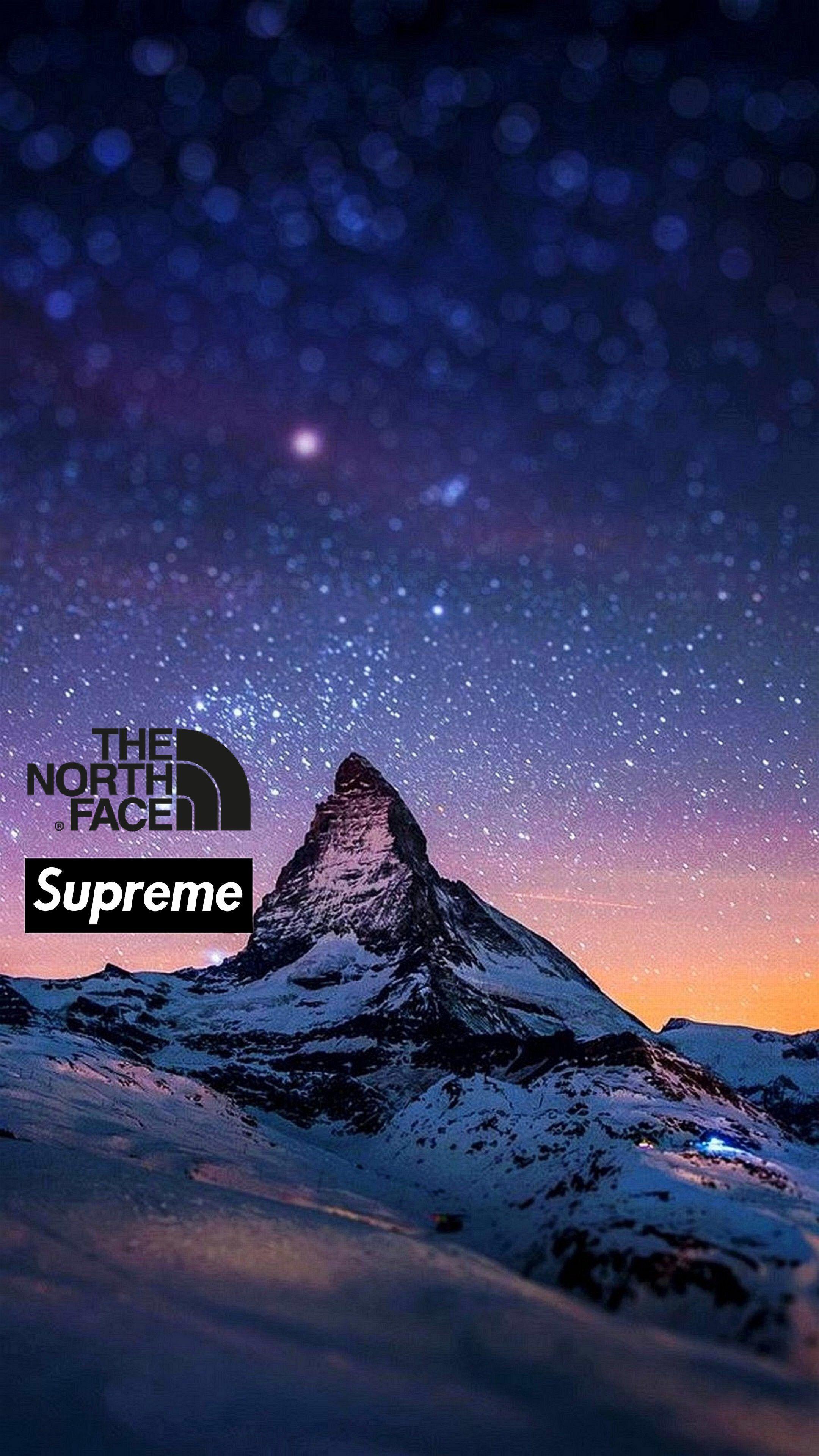 2160x3840 Supreme x The North Face wallpaper. Beautiful night sky, Landscape wallpaper, Night sky wallpaper