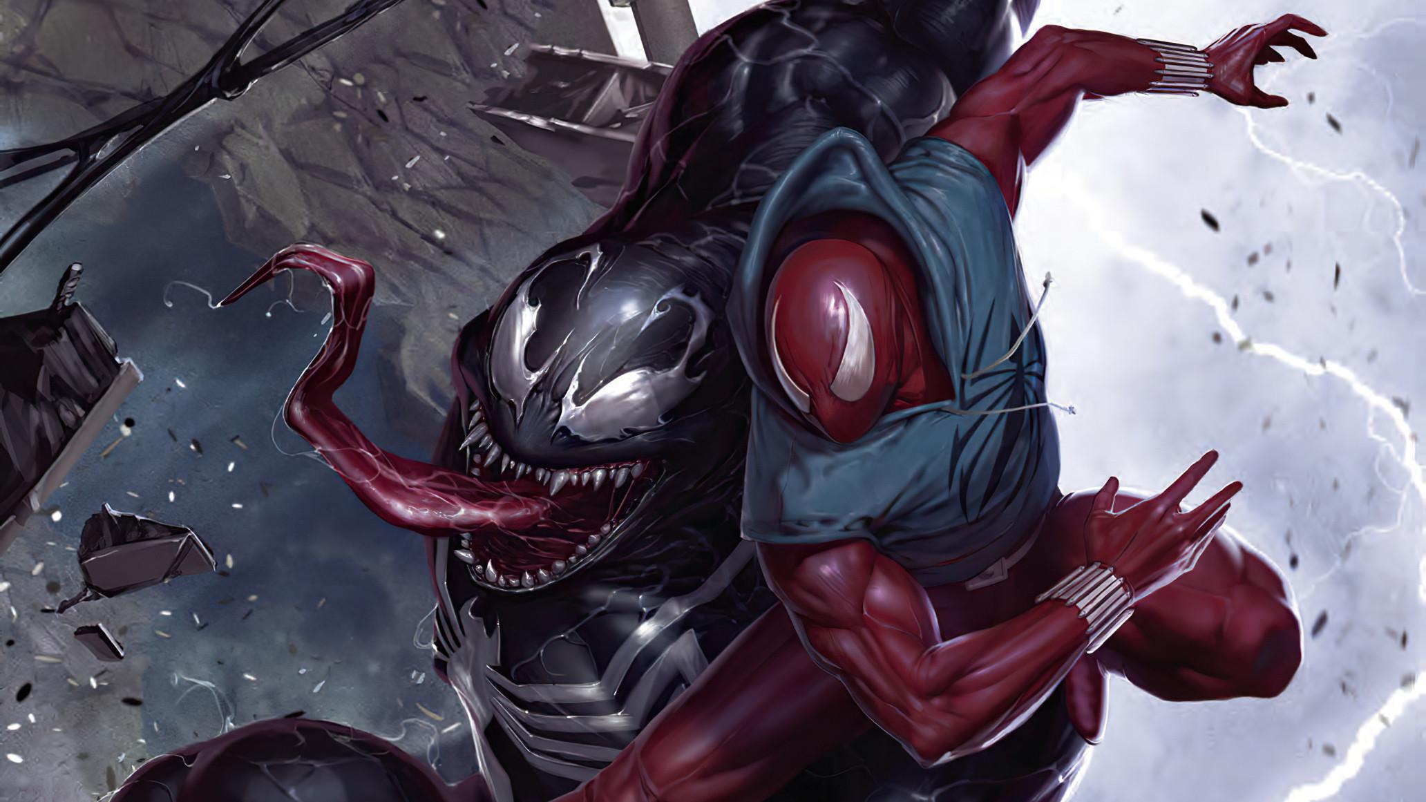 2064x1161 Spider Man Vs Venom Comic Art Marvel Wallpaper, HD Superheroes 4K Wallpaper, Image, Photo And Background