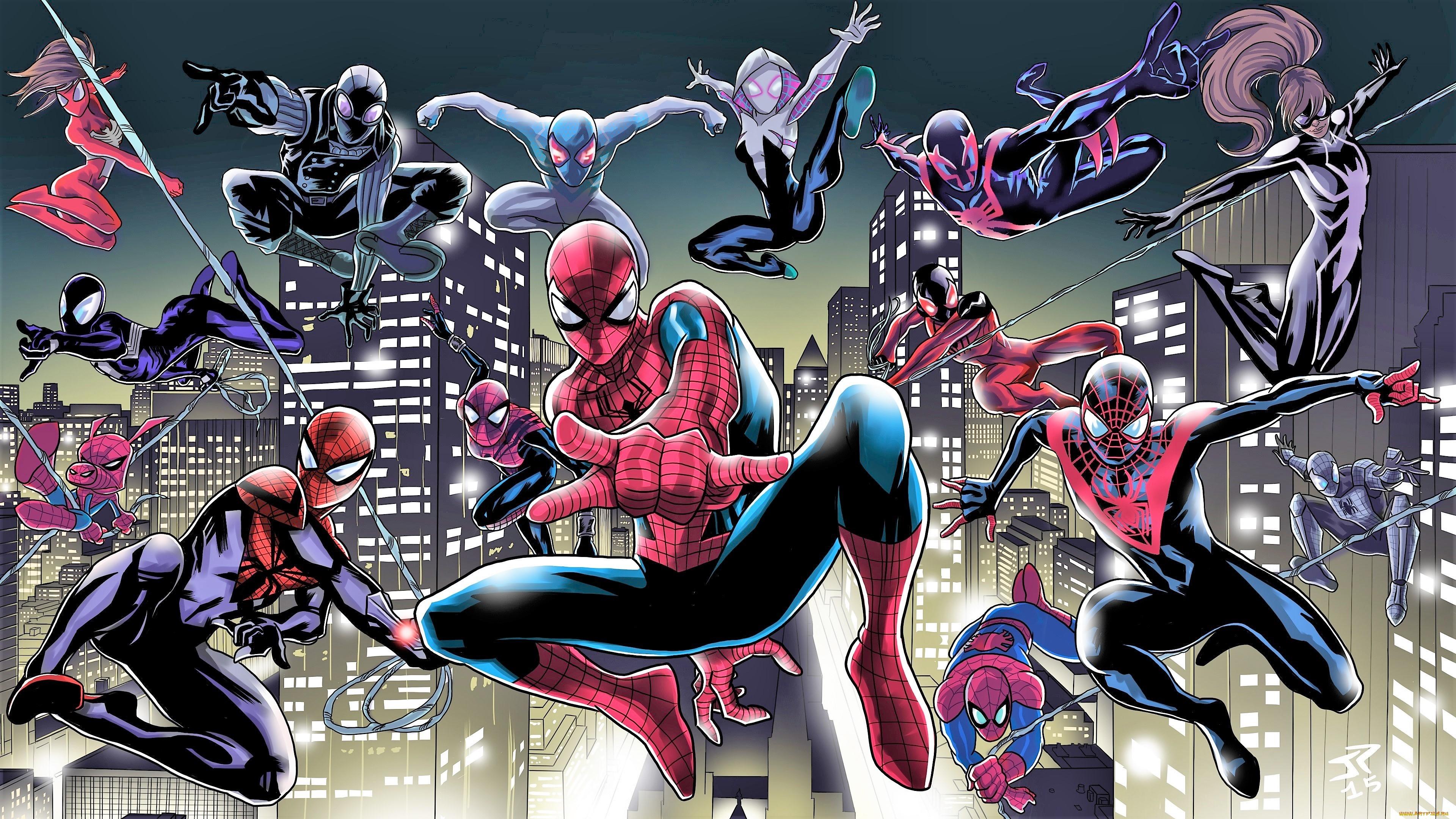 3840x2160 Wallpaper / Spider Man, Comic Art, Superhero, Spider Gwen, Male, Marvel Comics Free Download