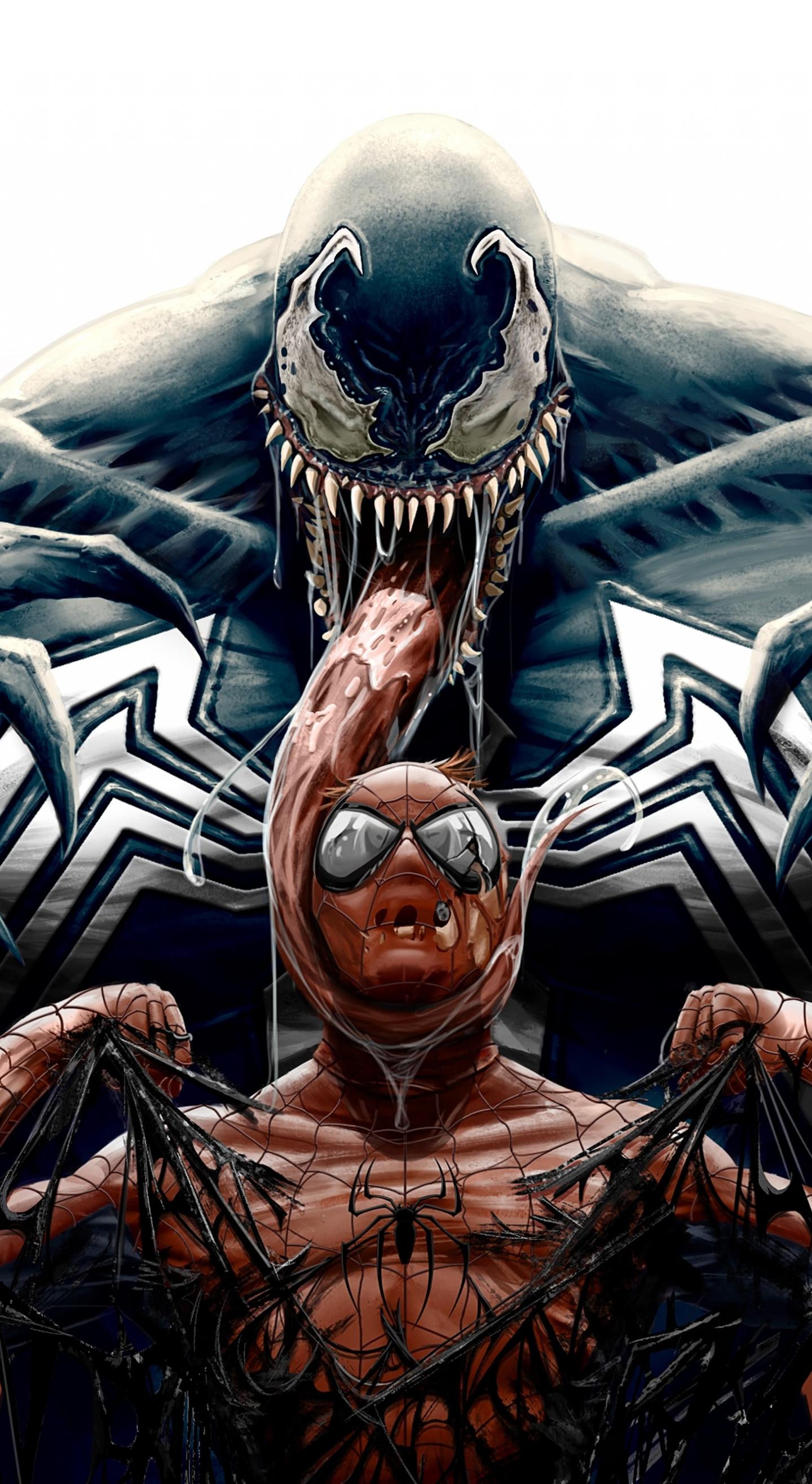 1440x2630 Download Wallpaper 1440x2630 Spider Man, Venom, Marvel Comics, Superheroes, Art, Samsung Galaxy Note 1440x2630 HD Background, 10336