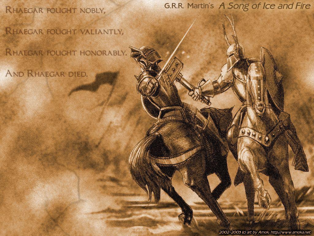 1024x768 Rhaegar Targaryen & Robert Baratheon Song of Ice and Fire Wallpaper