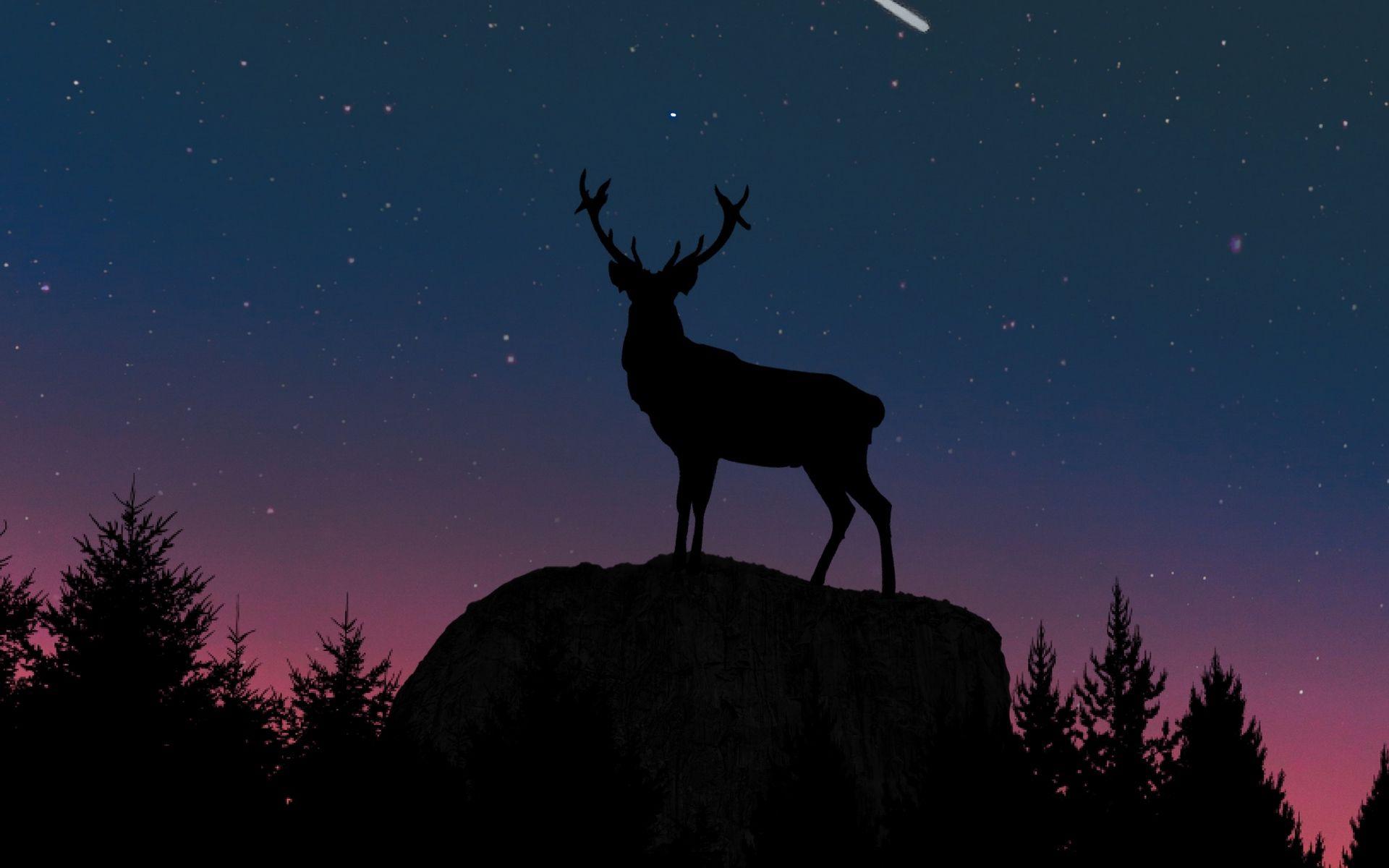Deer Silhouette Wallpapers - Top Free Deer Silhouette Backgrounds ...