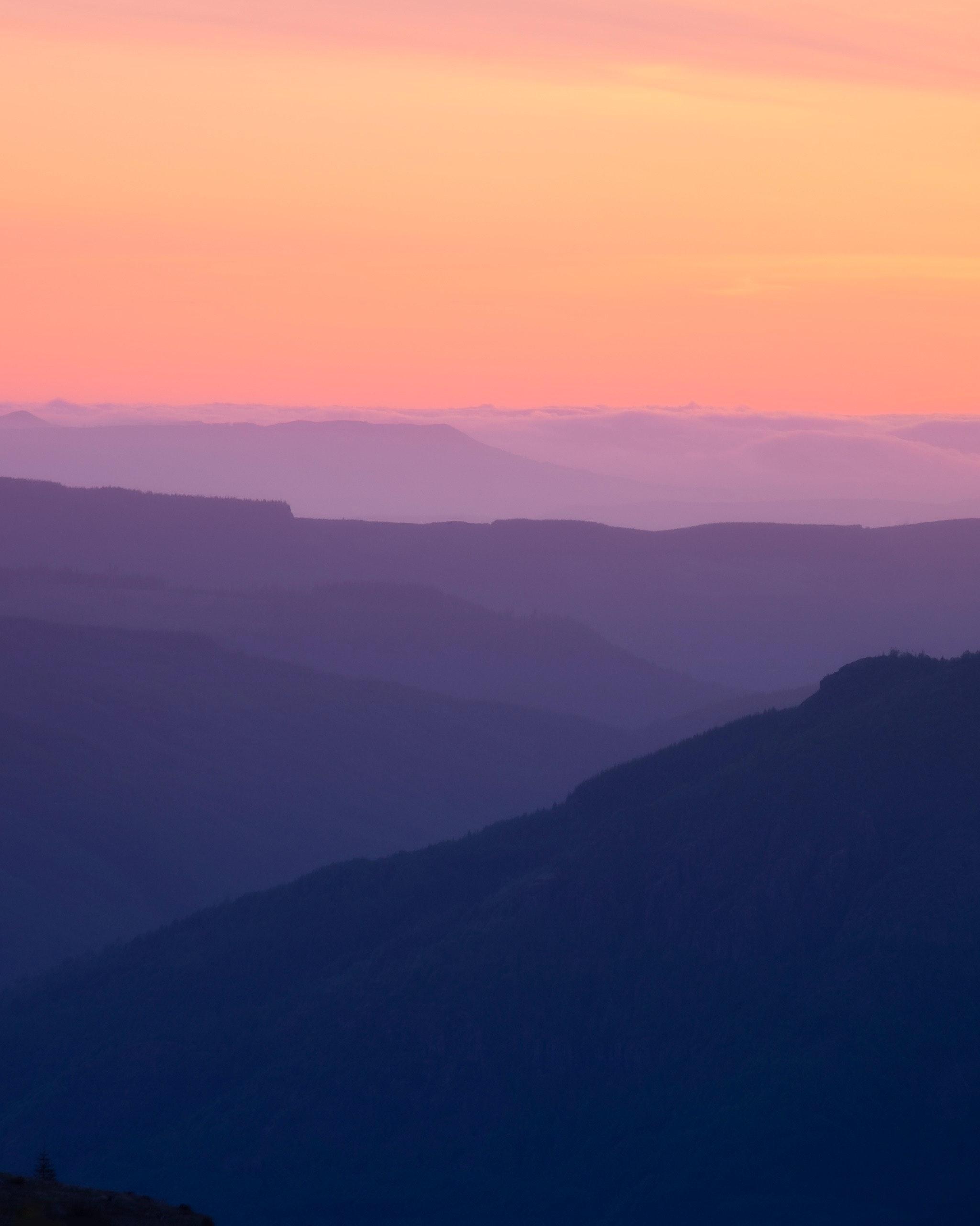 2048x2560 Silhouette of Trees and a Mountain during Sunset · Free
