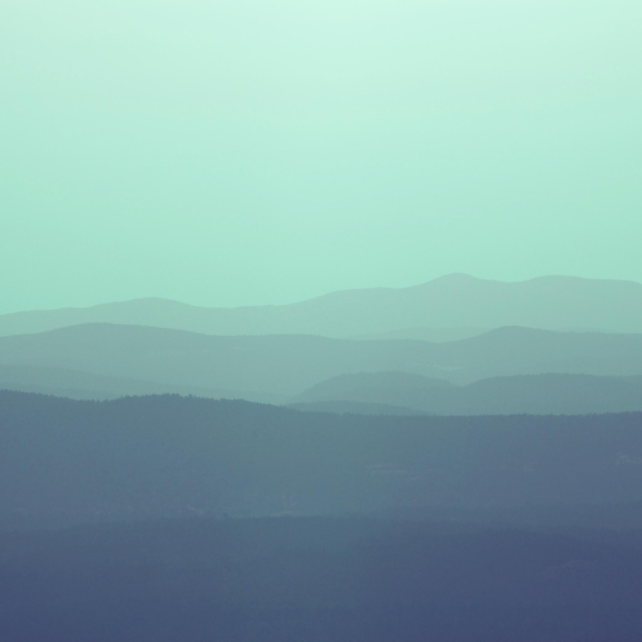 2048x2048 Mountain Silhouette Blue Morning Nature Wallpaper