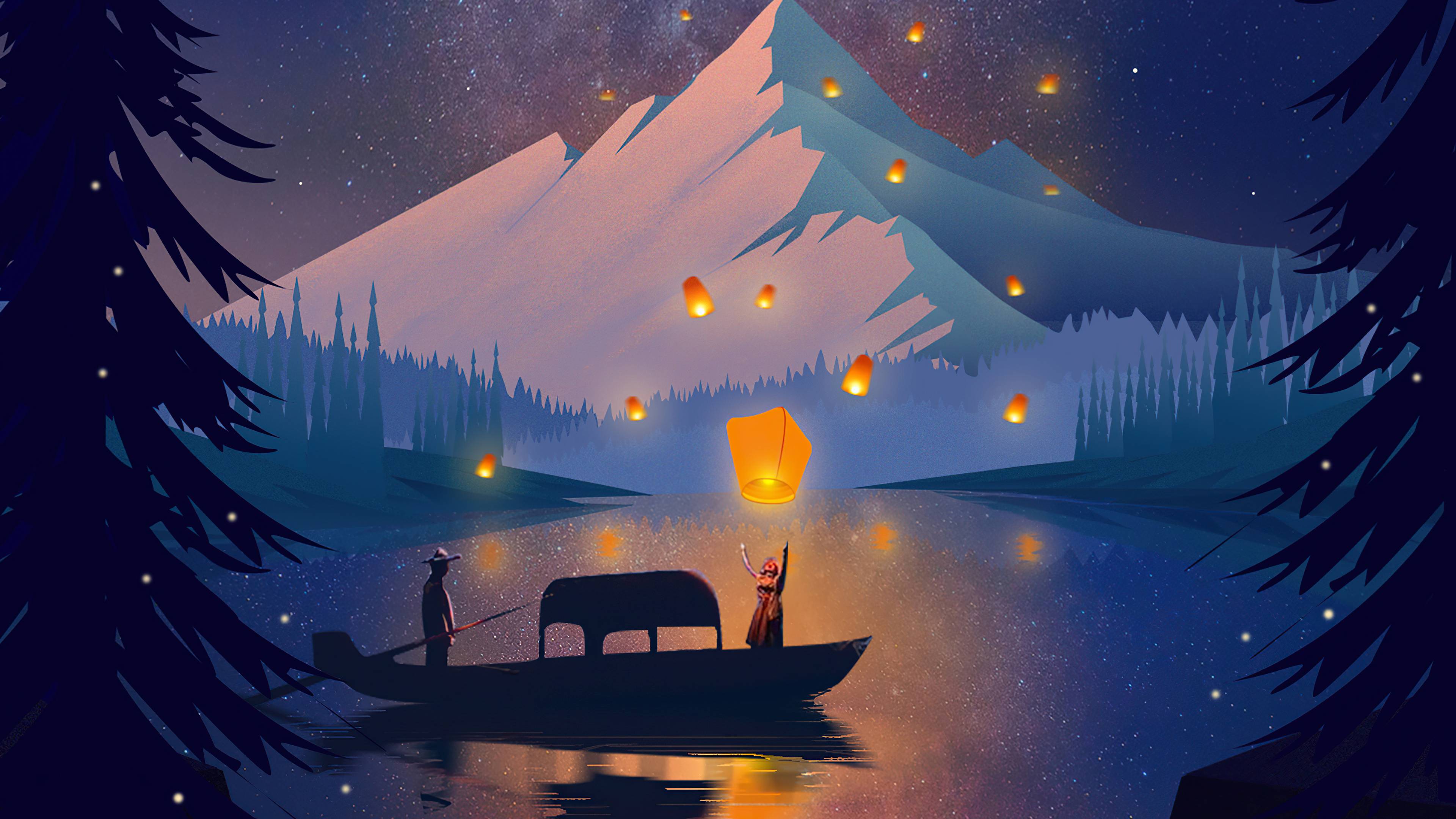3840x2160 Boat Ride Forest 4k, HD Artist, 4k Wallpaper, Image, Background, Photo and Picture