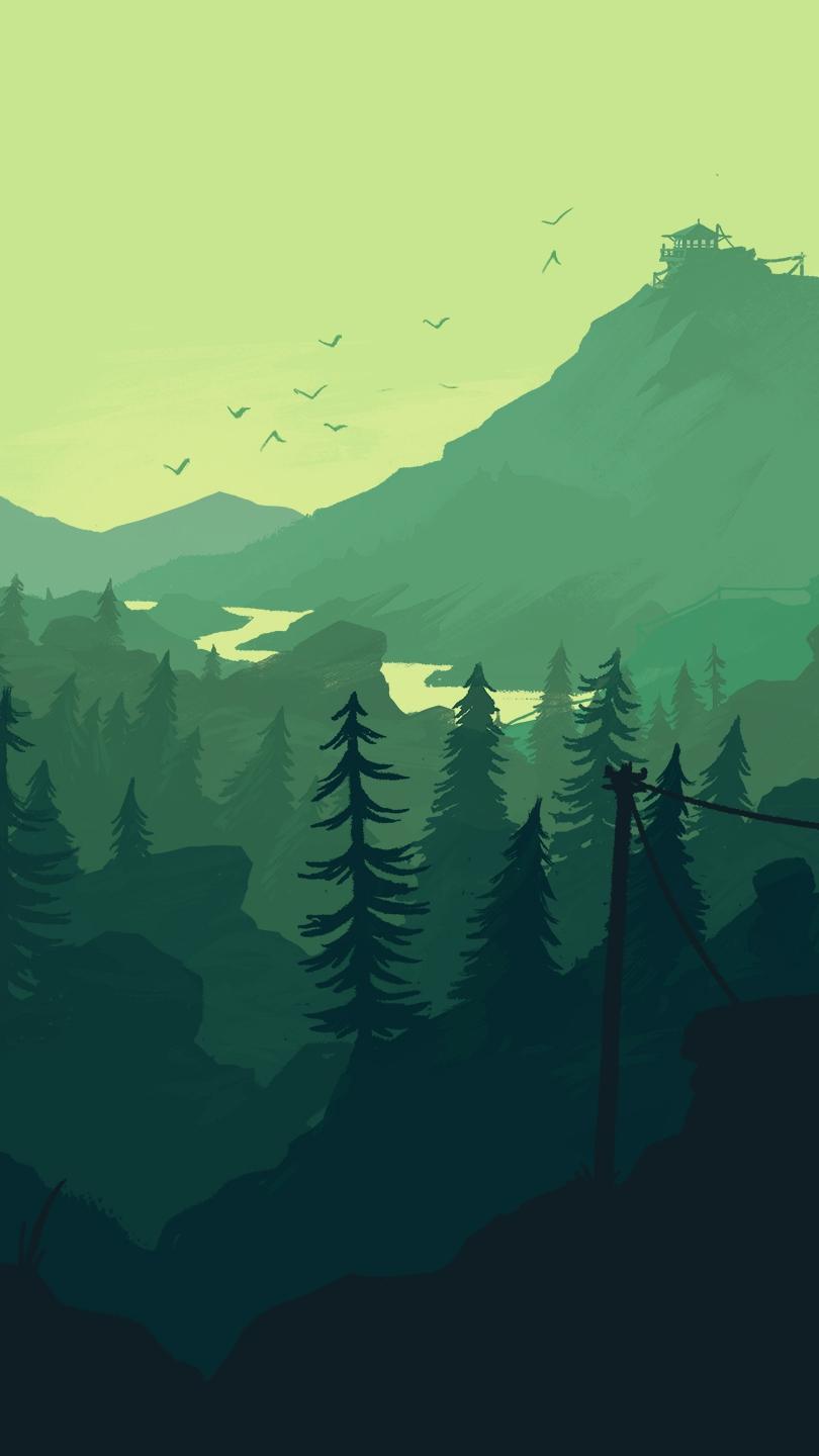 810x1440 Minimal Forest Mountain Art IPhone Wallpaper Wallpaper : iPhone Wallpaper
