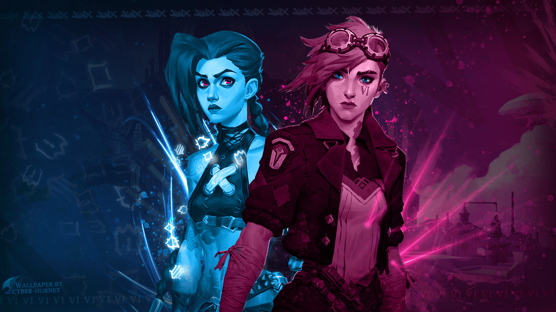 1920x1080 no spoilers Jinx & Vi fanart