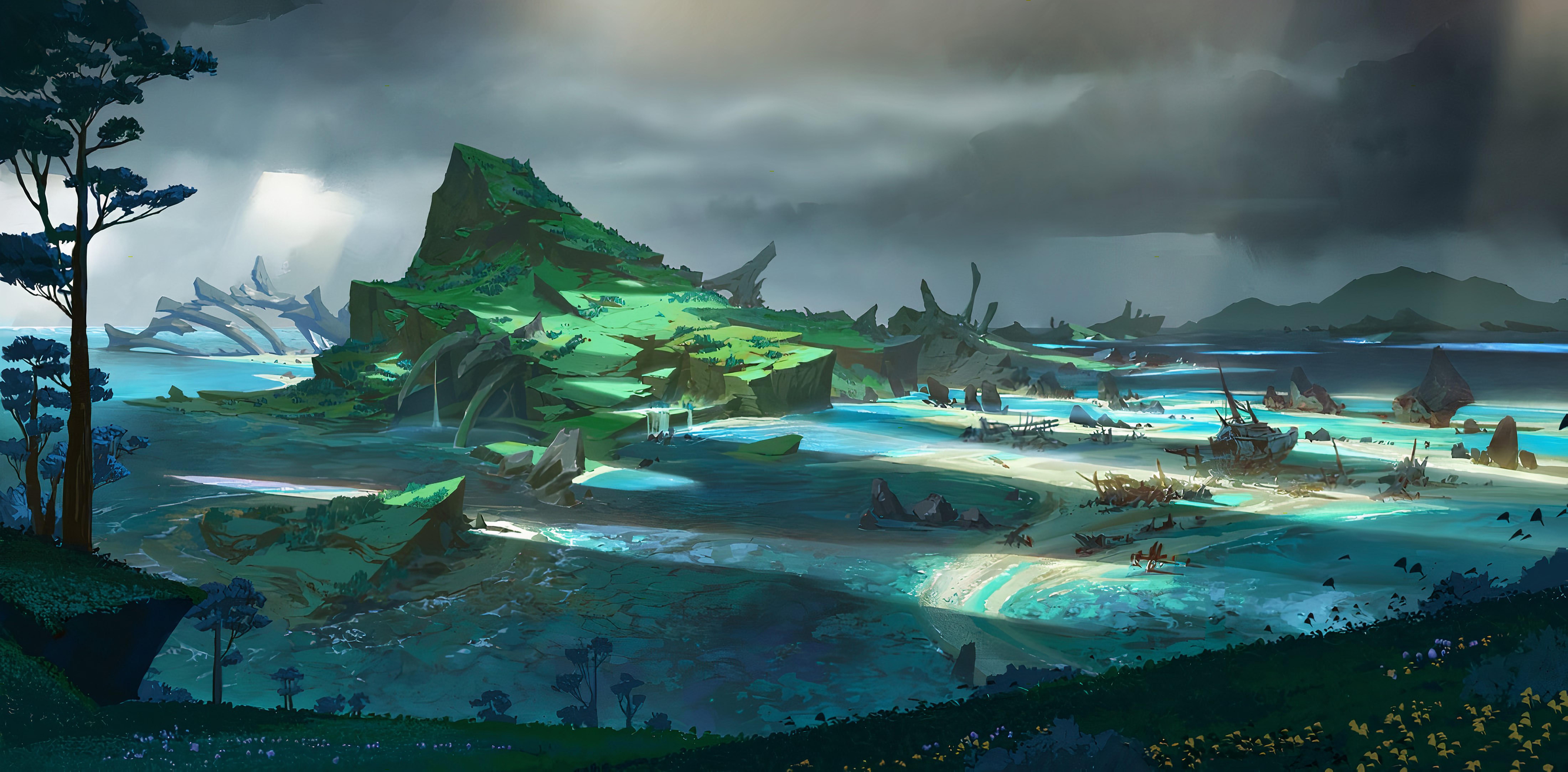 8800x4336 8k Inazuma Scenery! Download Link In Comments (plus 2k Eula But She Looks A Bit Funky.) : R Genshin_Impact