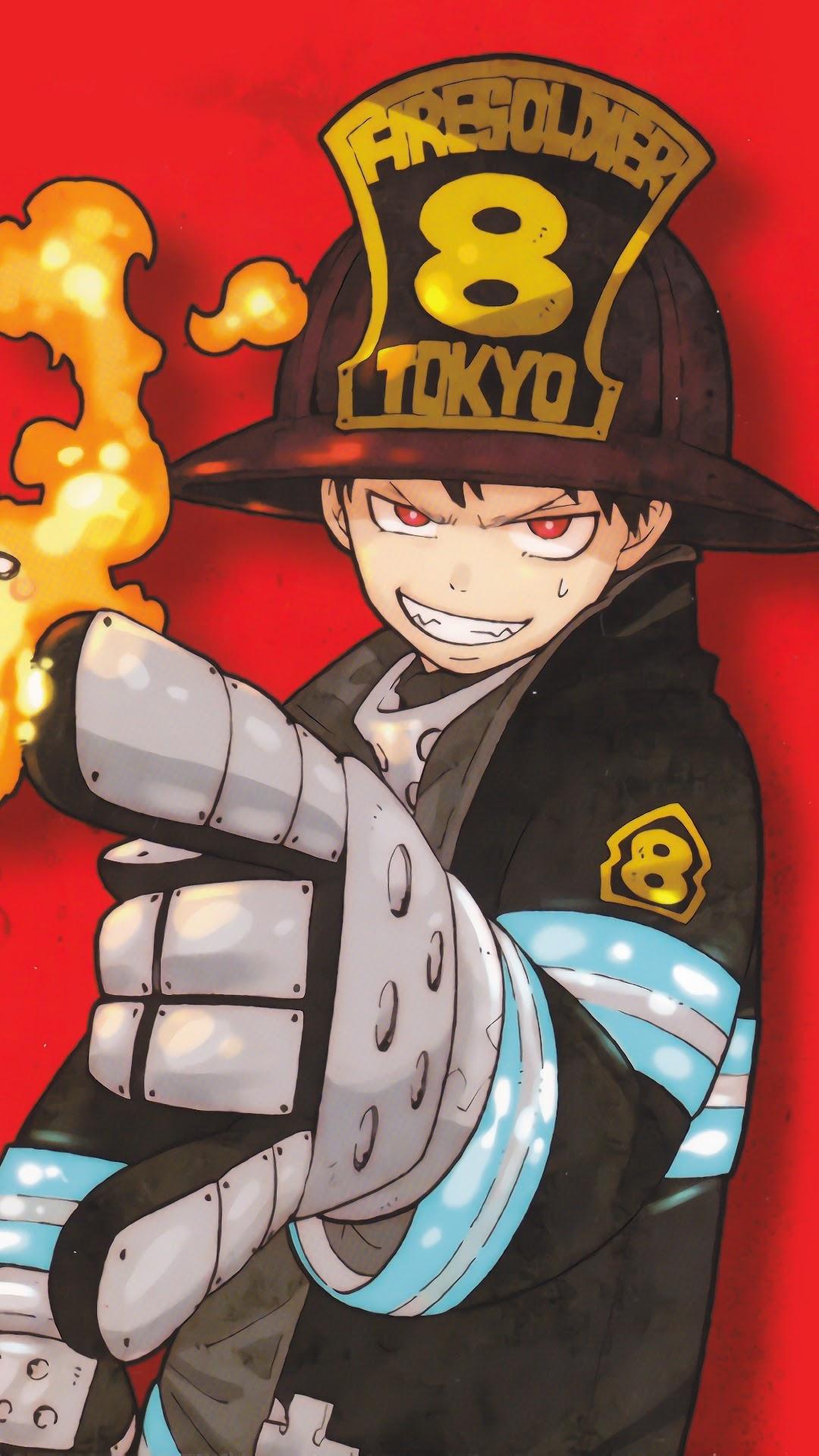 1080x1920 Fire Force, Shinra, Arthur, Flames, 8K HD Gallery HD Wallpaper