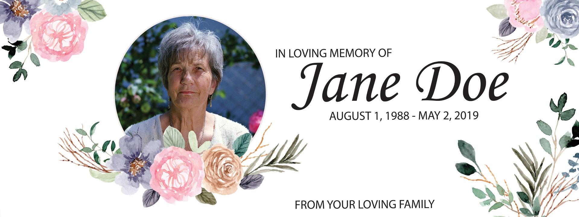 1919x721 Funeral Welcome Sign Floral Background in Loving Memory of