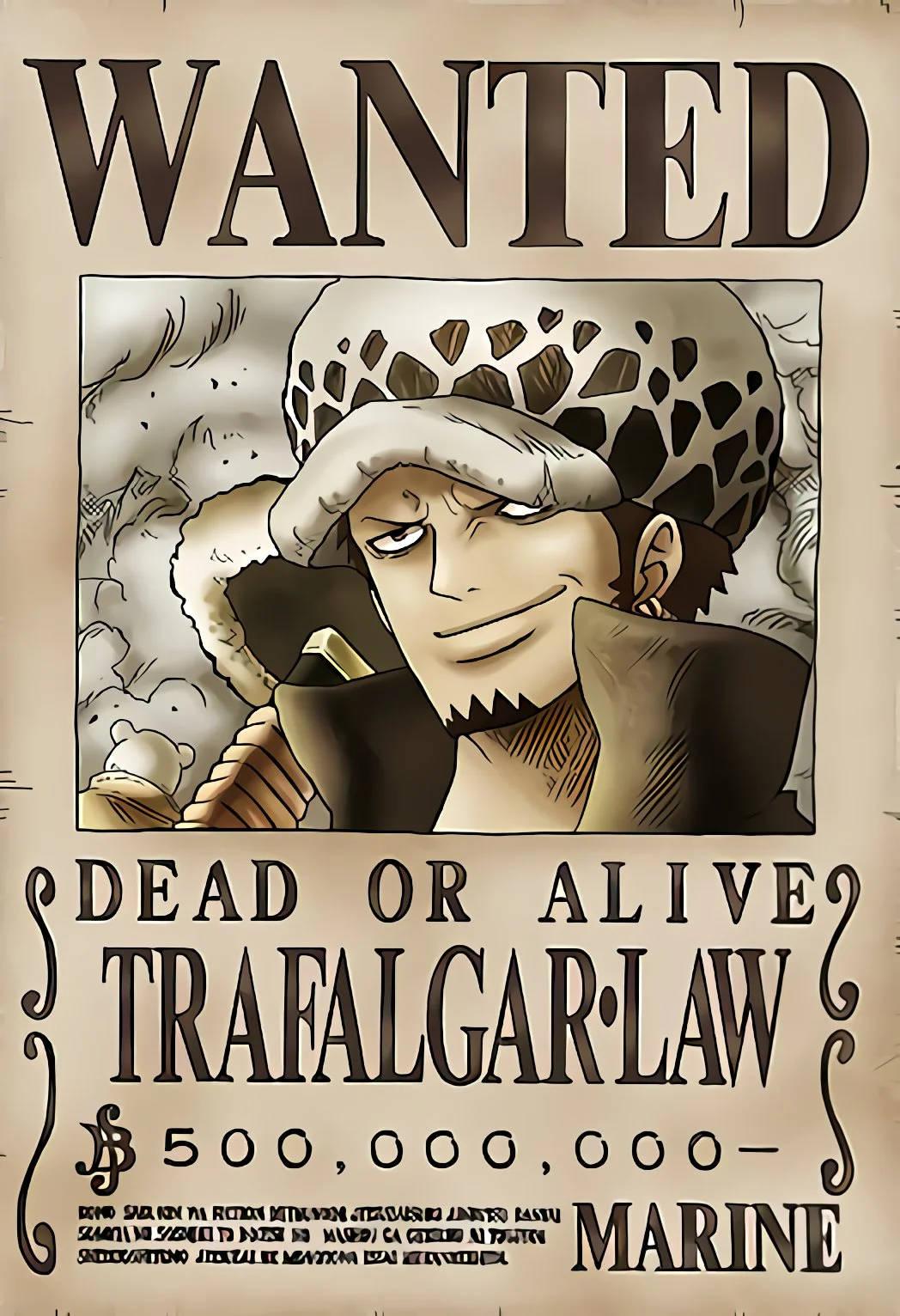 1048x1532 Download Trafalgar Law One Piece Original Wanted Poster Wallpaper