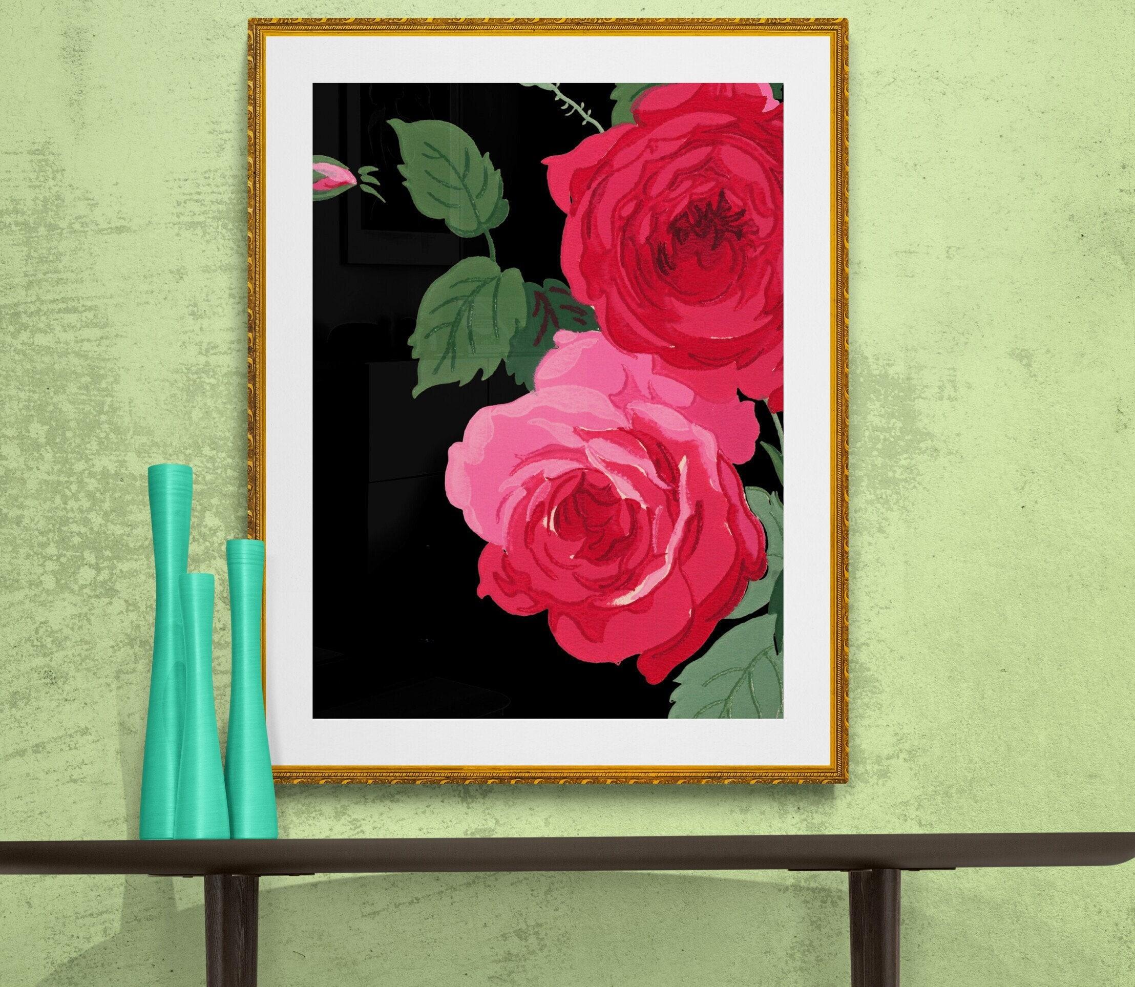 2216x1927 Art Deco Wallpaper Pink and Red Roses black Background