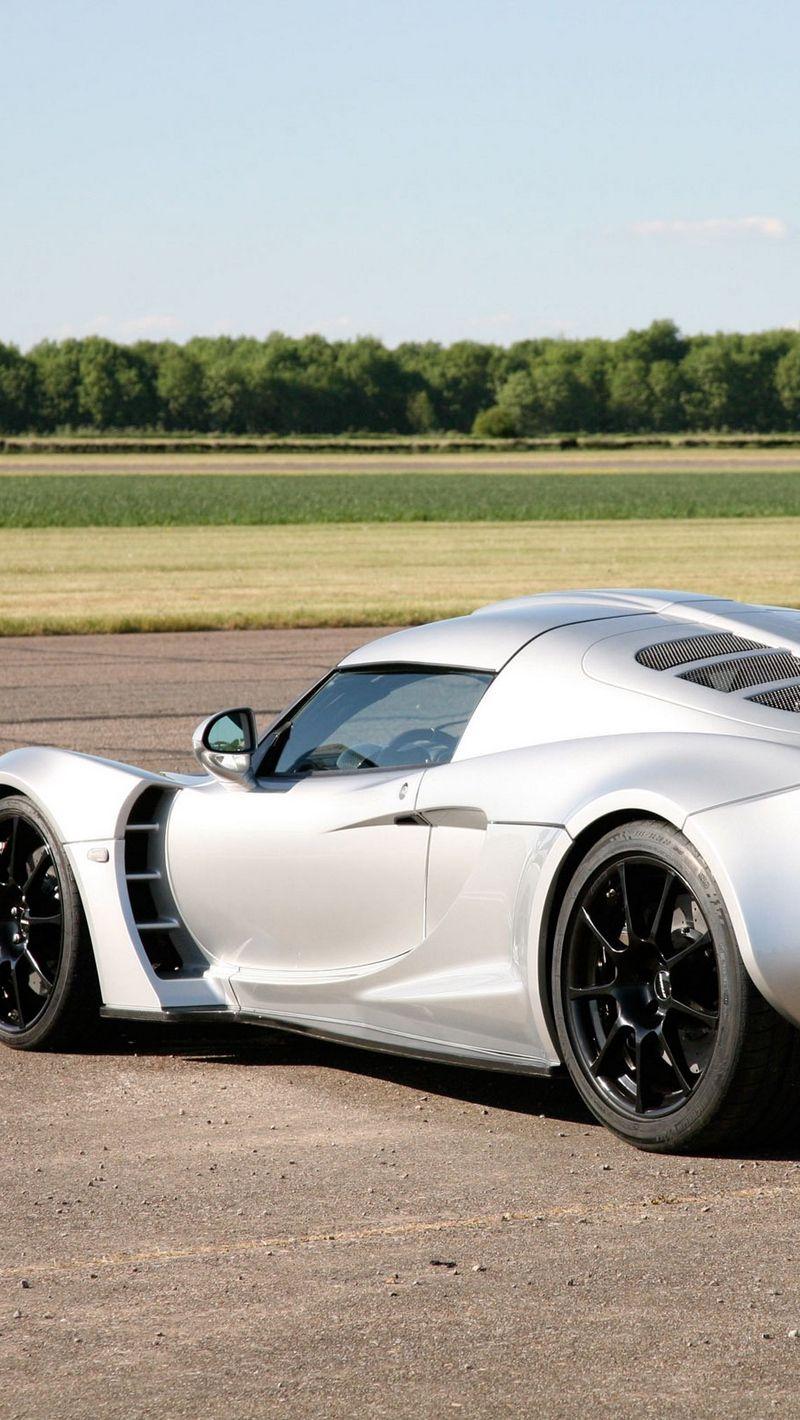 800x1420 Download wallpaper 800x1420 hennessey, venom gt, side view, gray