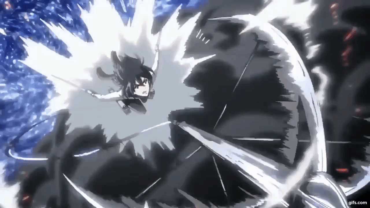 1280x720 Mikasa weaves through gunfire animated gif