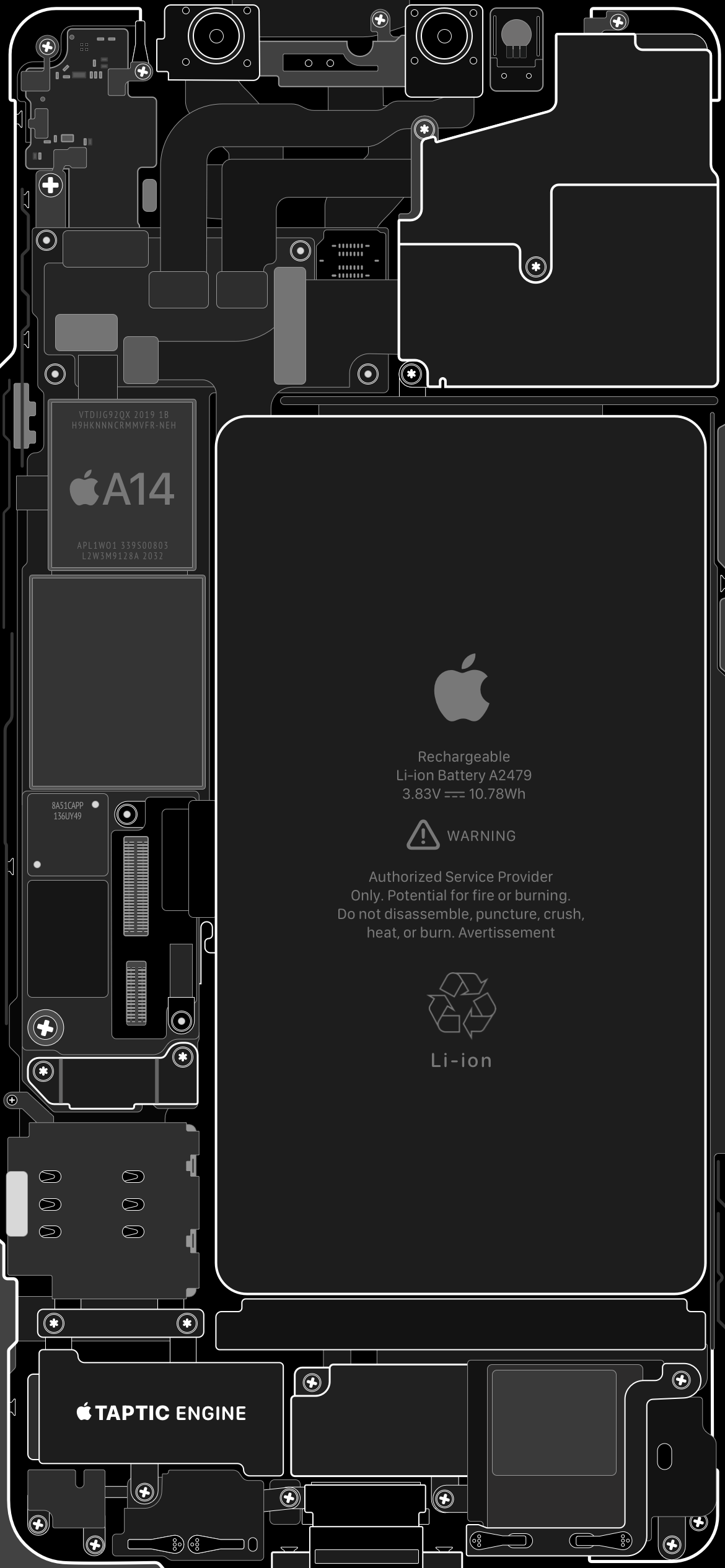 1170x2532 iPhone 12 Pro, & 12 Pro Max Schematic Wallpaper