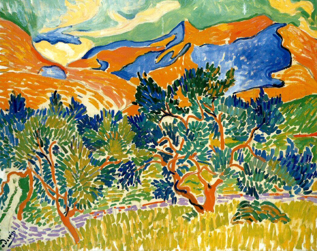 1055x836 Mountains of Collioure oil on canvas painted by André Derain in 1905. Andre derain, Art movement, National gallery of art