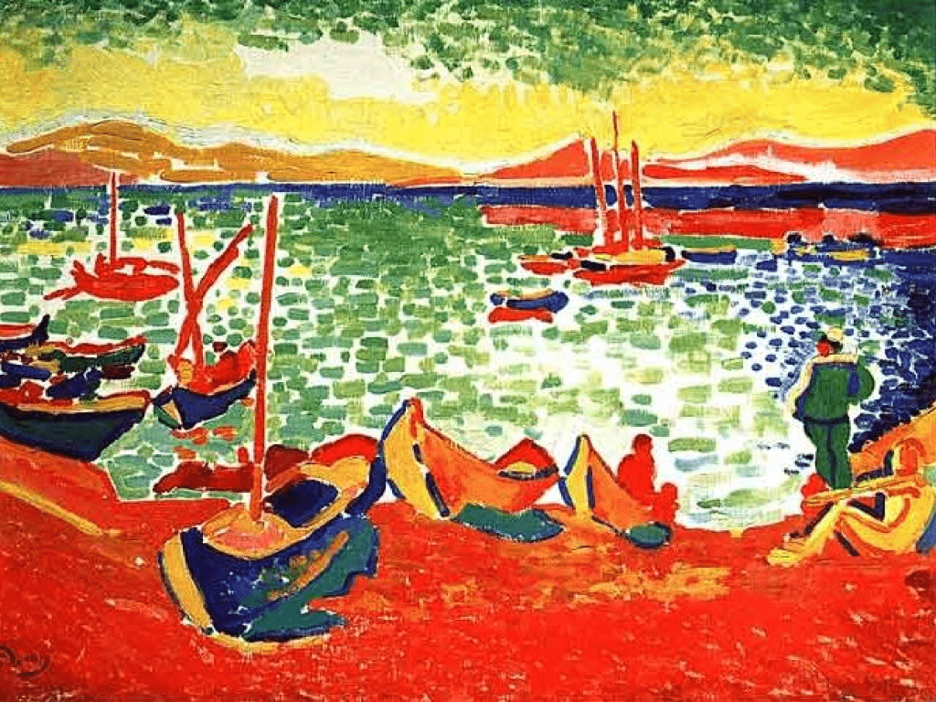 1024x768 Derain barcas en el puerto e Coillure. Arte fauvismo, Arte óleo, Pintura abstracta
