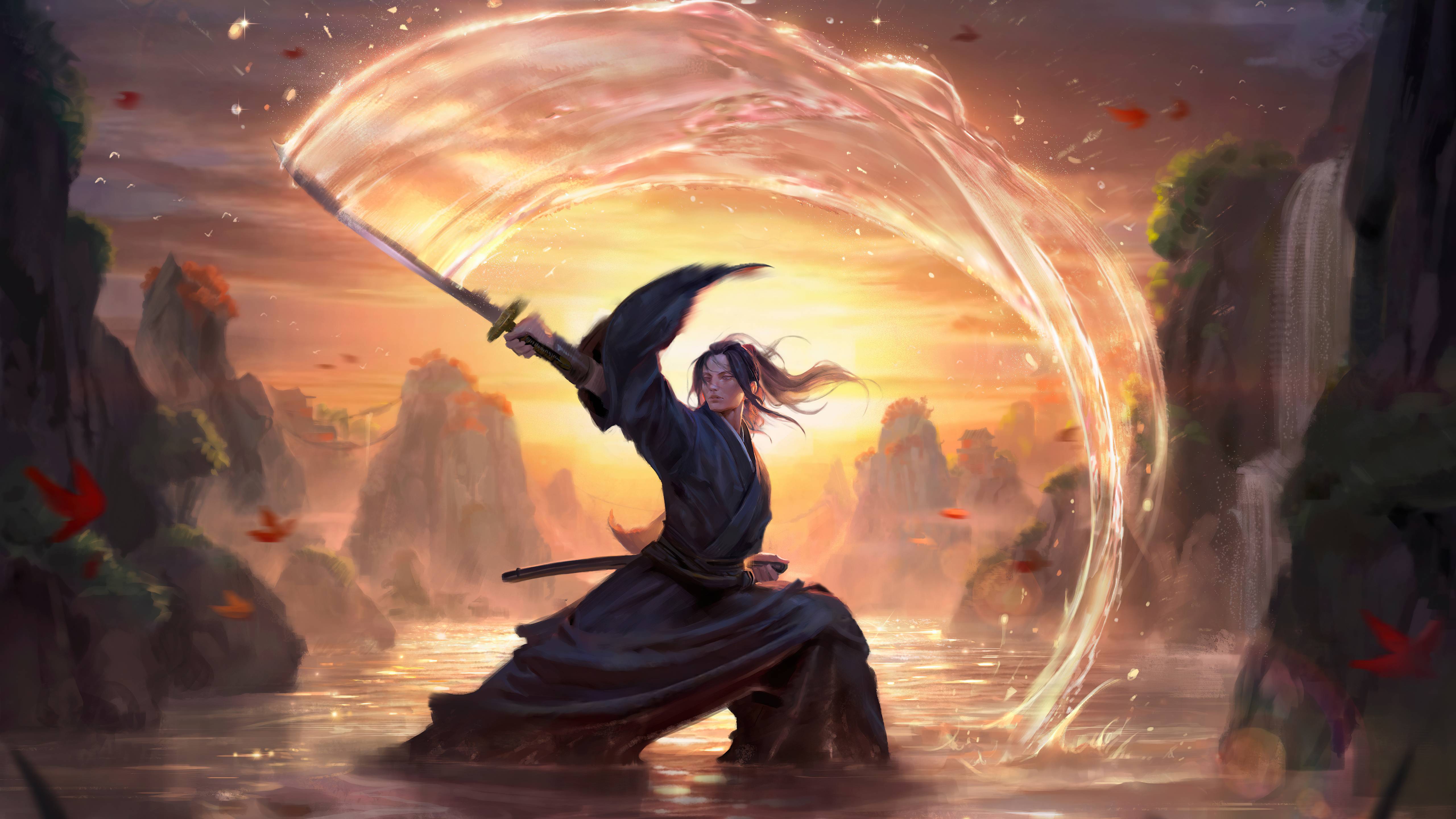5120x2880 Fantasy Samurai 4k Cool Art Wallpaper, HD Artist 4K Wallpaper, Image, Photo and Background