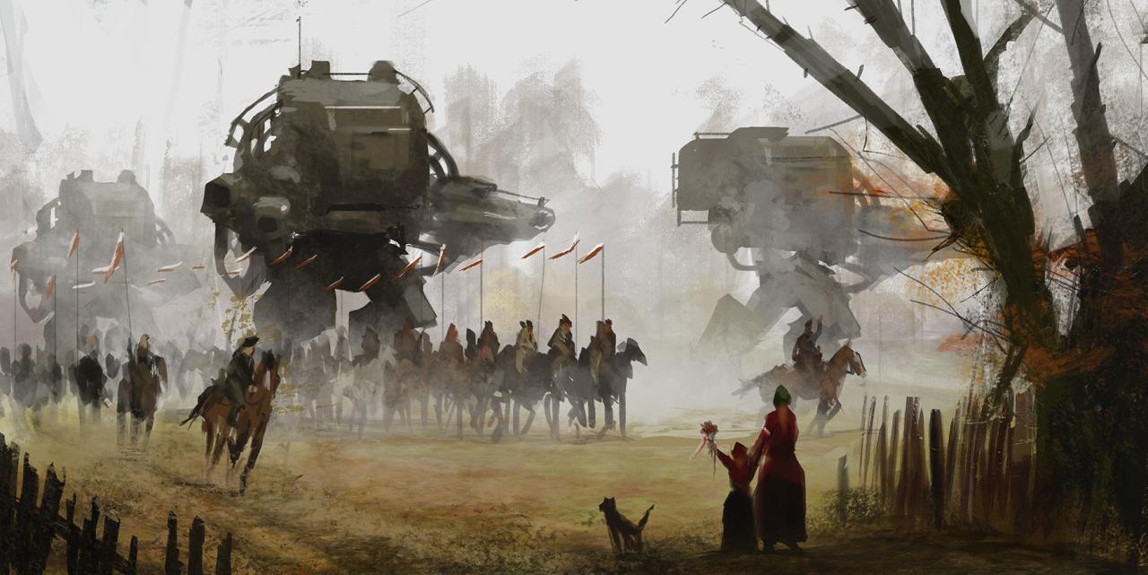 1280x641 Amazing oil paintings of 1920 soviet mechs by Jakub Rozalski / mecha - Soviet Russia - Jakub Rozalski - art (beautiful picture) / funny picture & best jokes: comics, image, video, humor, gif animation lol'd