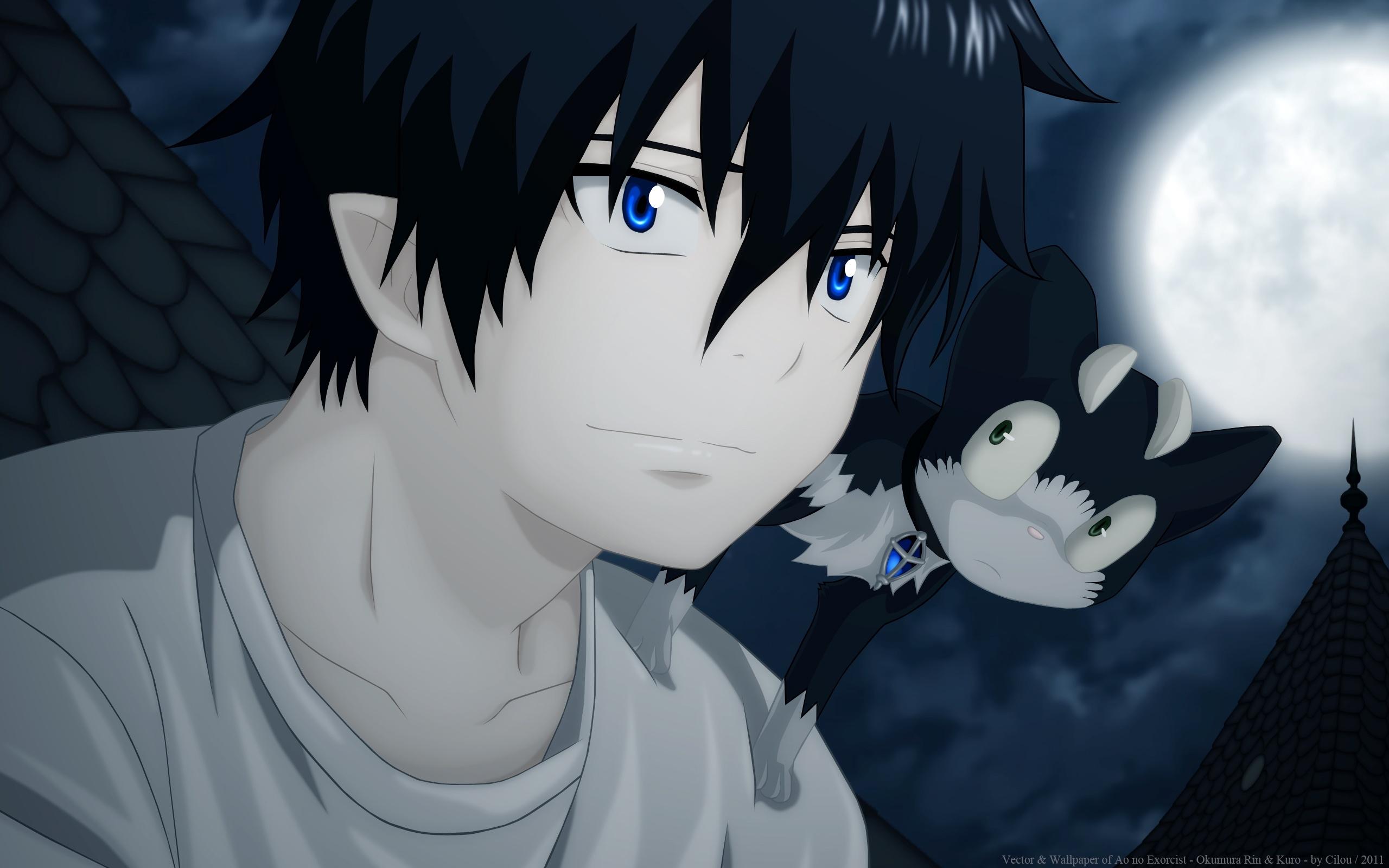 2560x1600 boy, cat, moon Wallpaper, HD Anime 4K Wallpaper, Image, Photo and Background