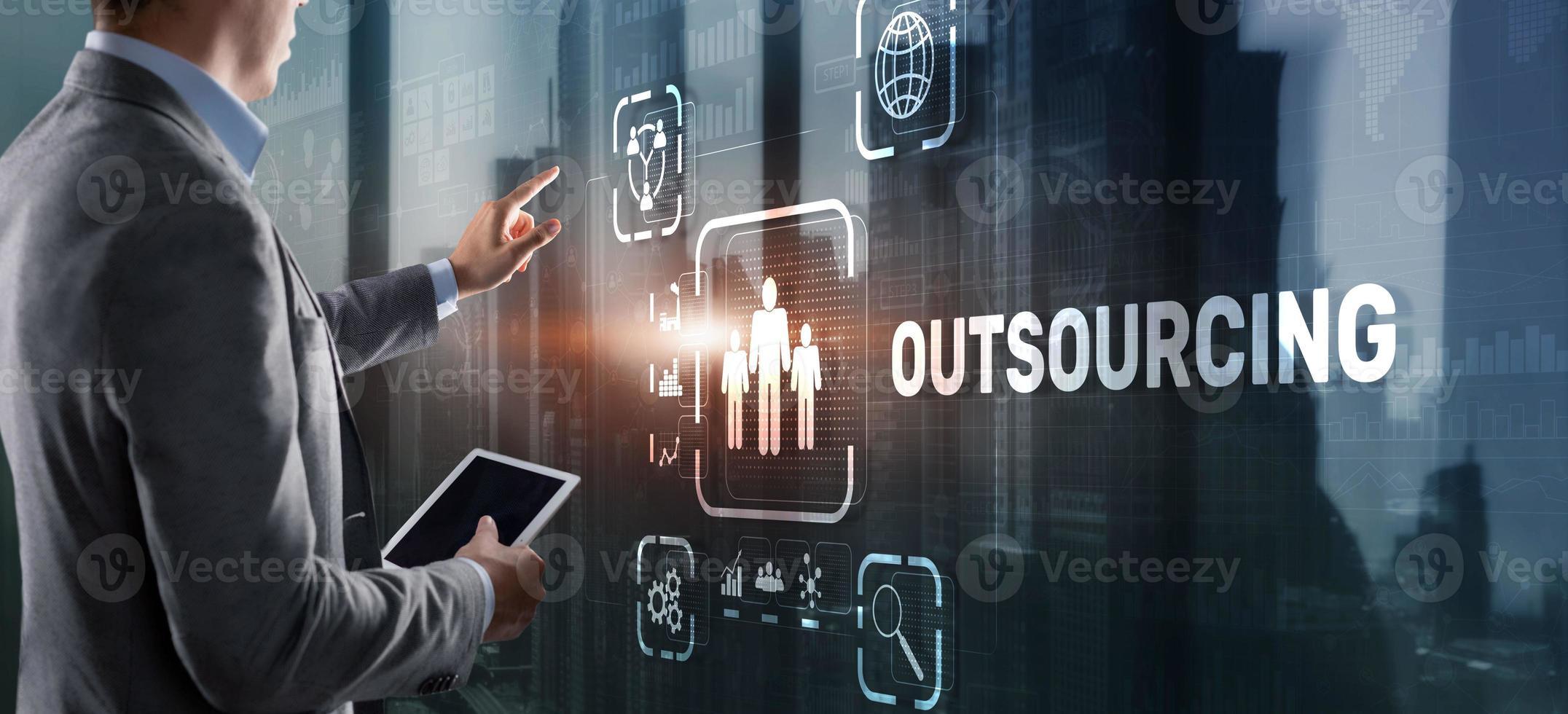 2152x980 Outsourcing Business Human Resources Internet Finance Technology Concept