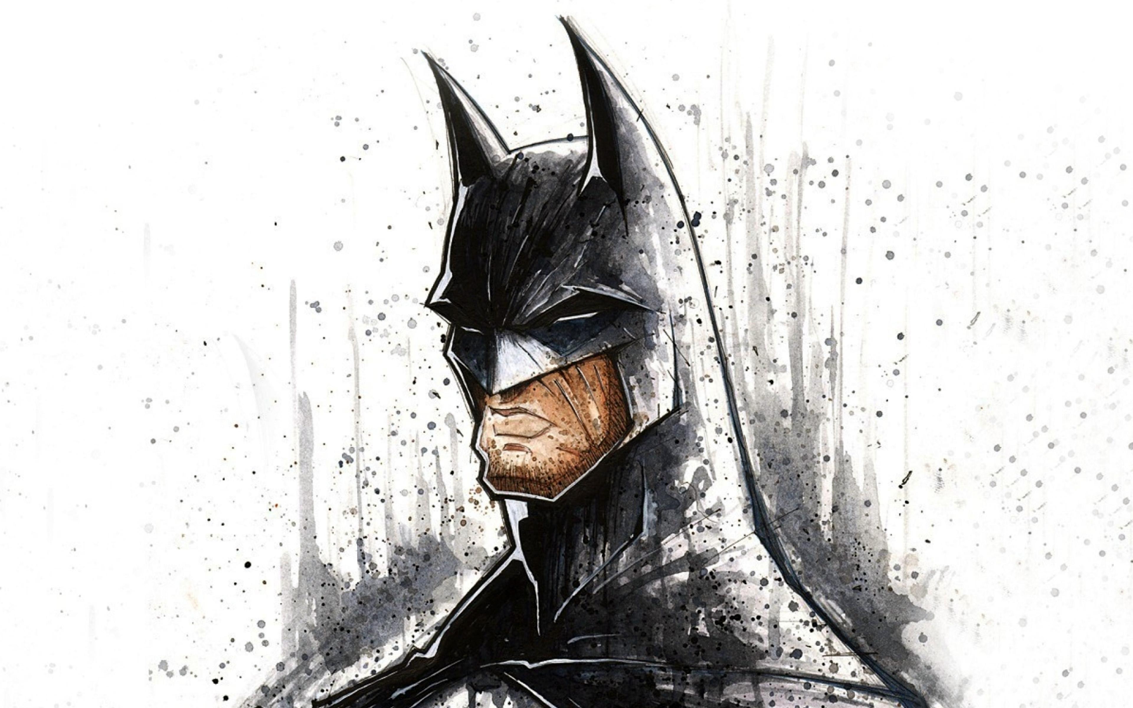 3840x2400 Batman Face Painting Hero Art Illustration Wallpaper