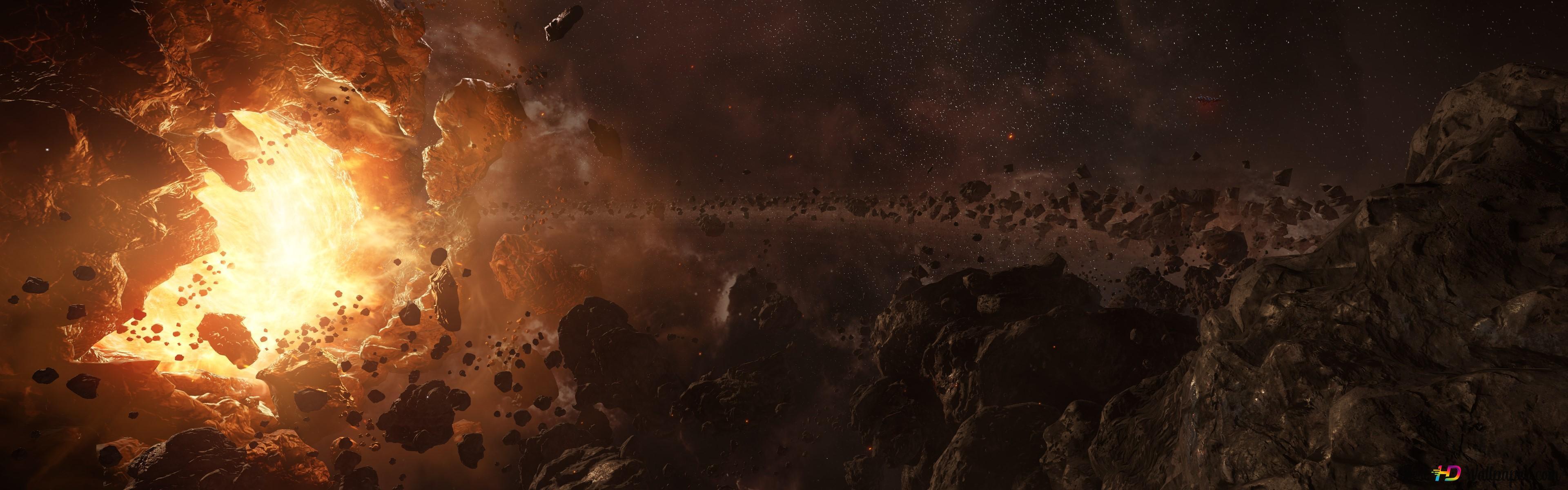 3840x1200 Asteroid 4K wallpaper download