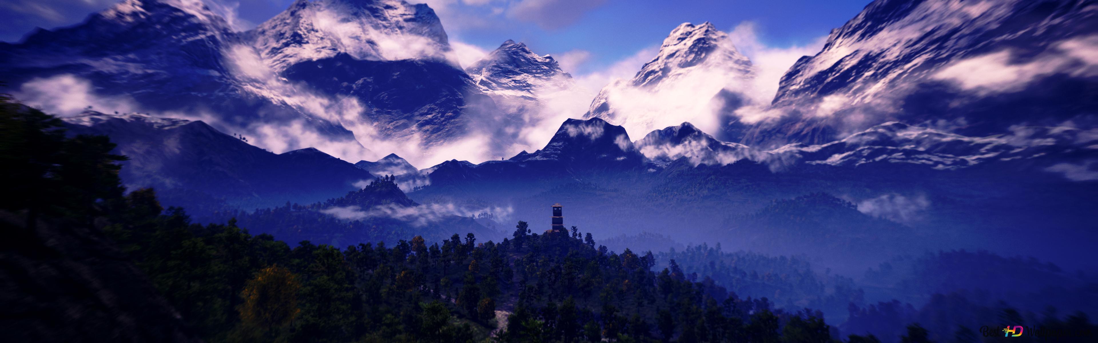 3840x1200 Far cry Ice Mountain Peak 4K wallpaper download