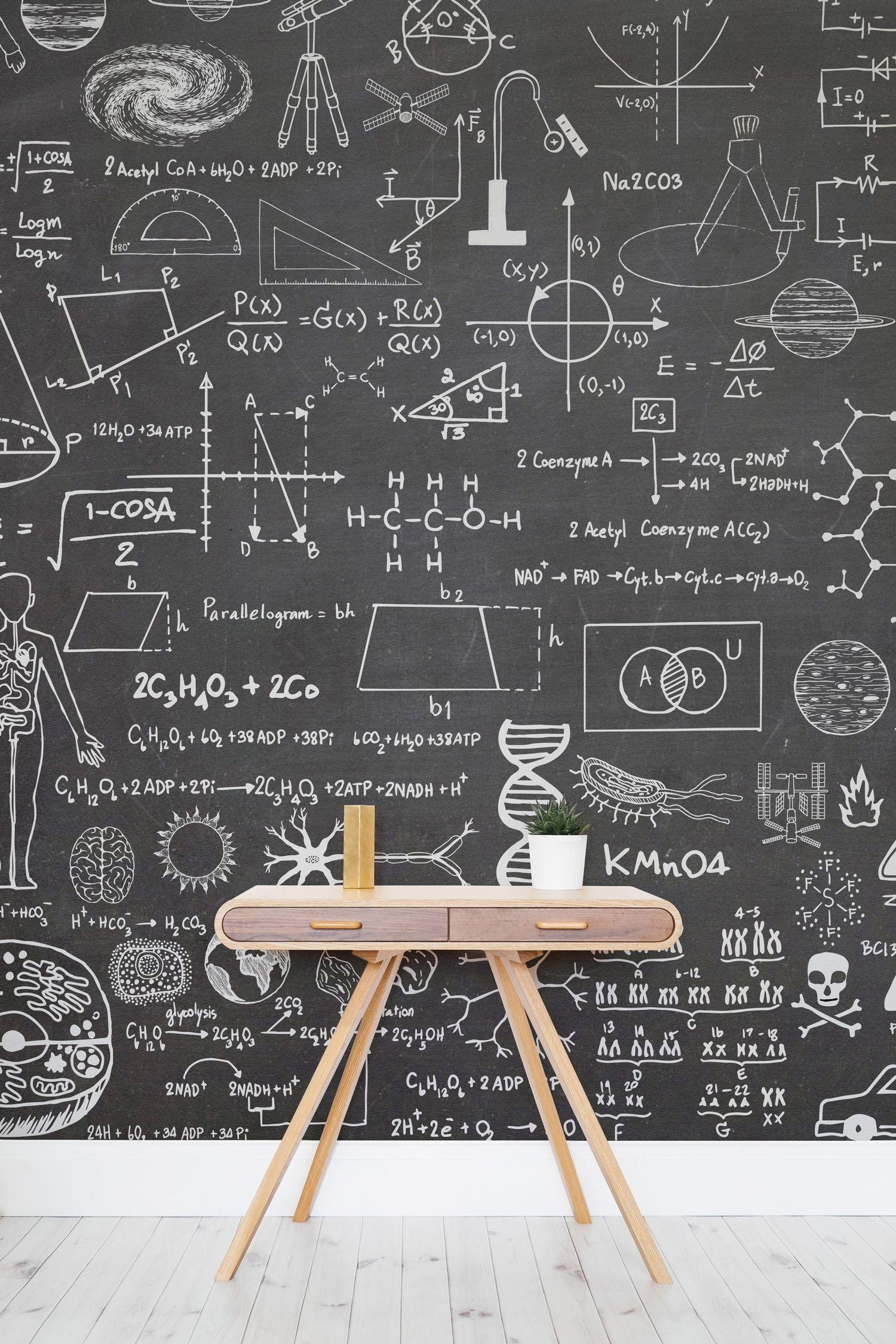 1500x2250 Educational Wallpaper Ideas For A Kids Bedroom. Hovia UK. Chalkboard wallpaper, Science decor, Science room