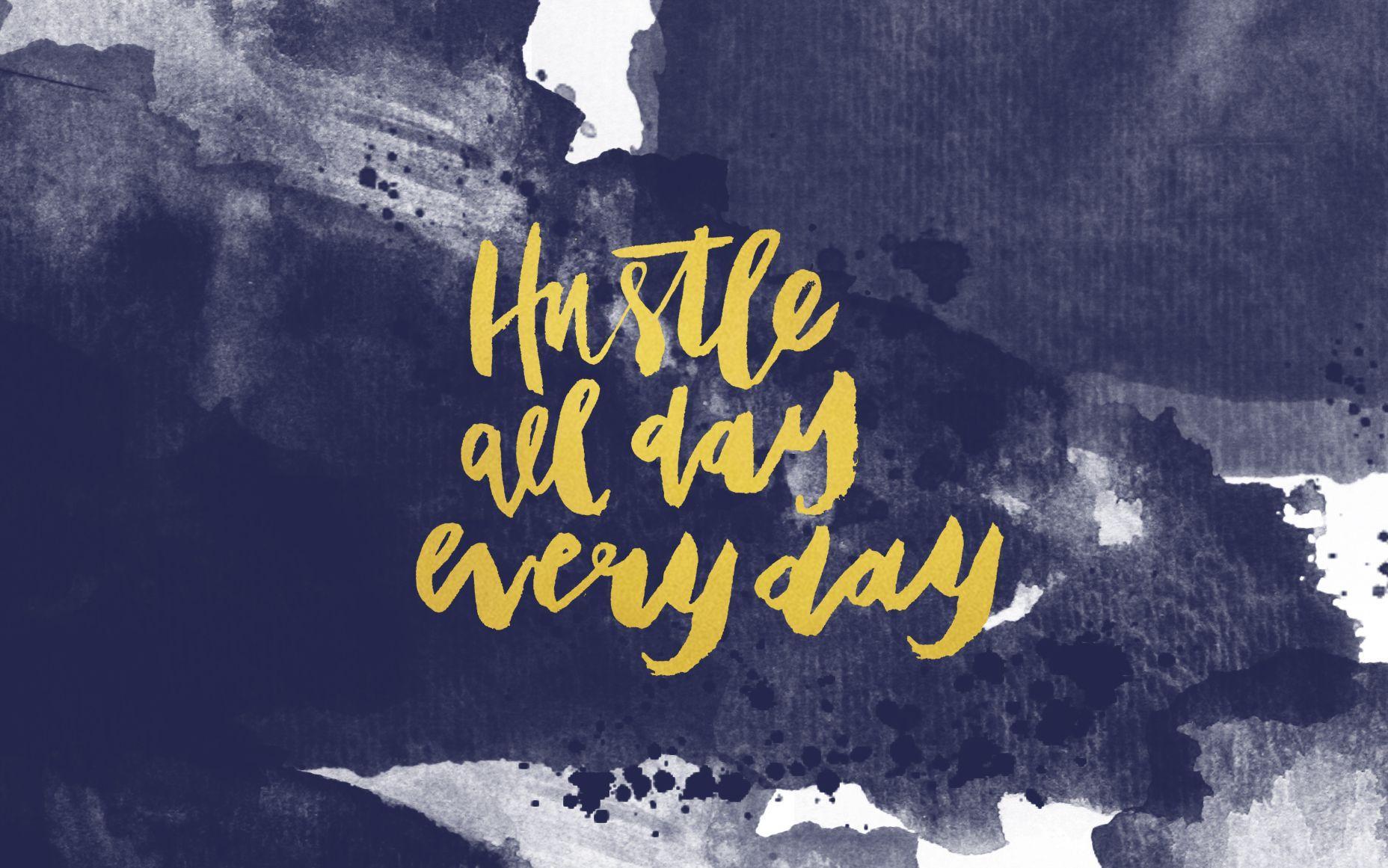 Hustle hard quote with dollar sign with pink background • wall stickers  wallpaper, uplifting, typography | myloview.com