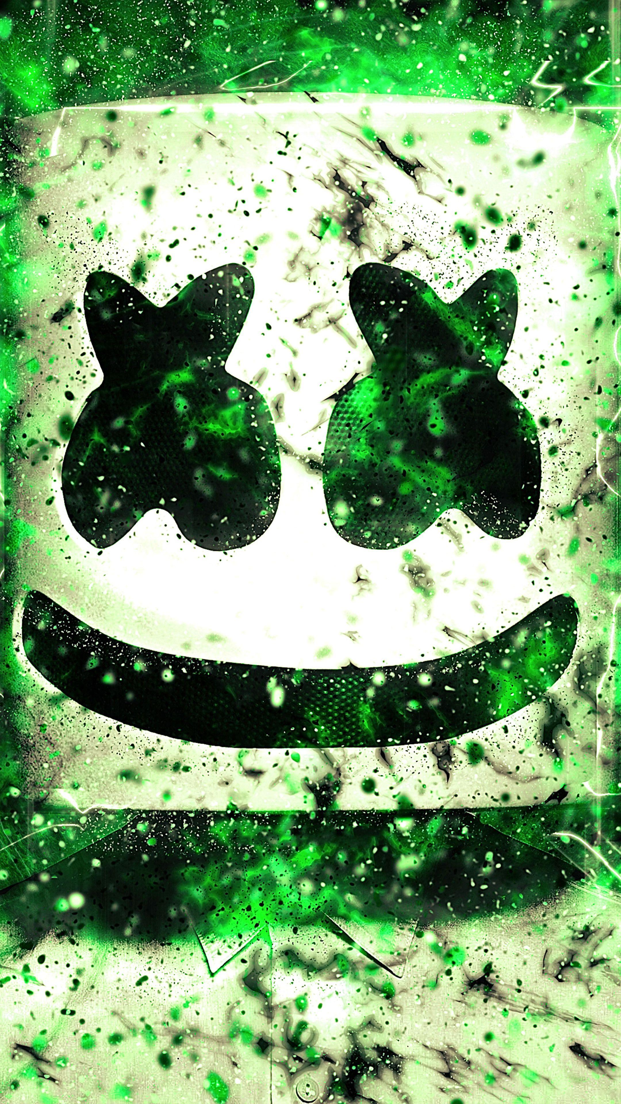 2160x3840 Marshmello Green Neon Artwork 4K & Ultra HD Mobile Wallpaper