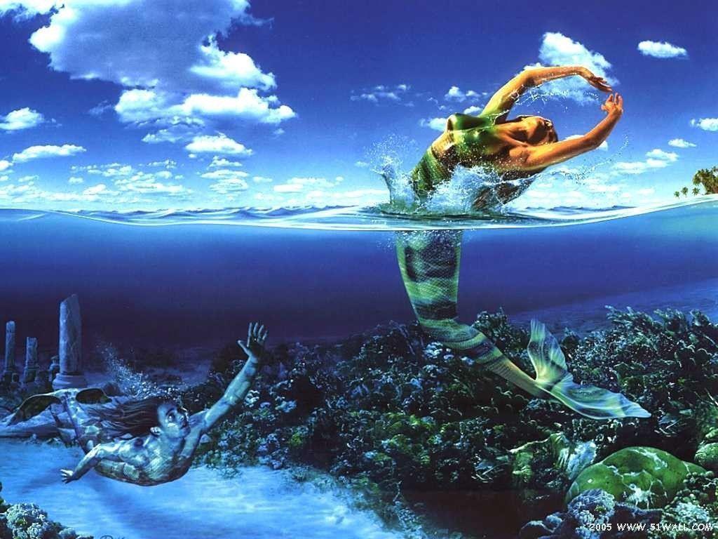 1024x768 Underwater Mermaid Wallpaper