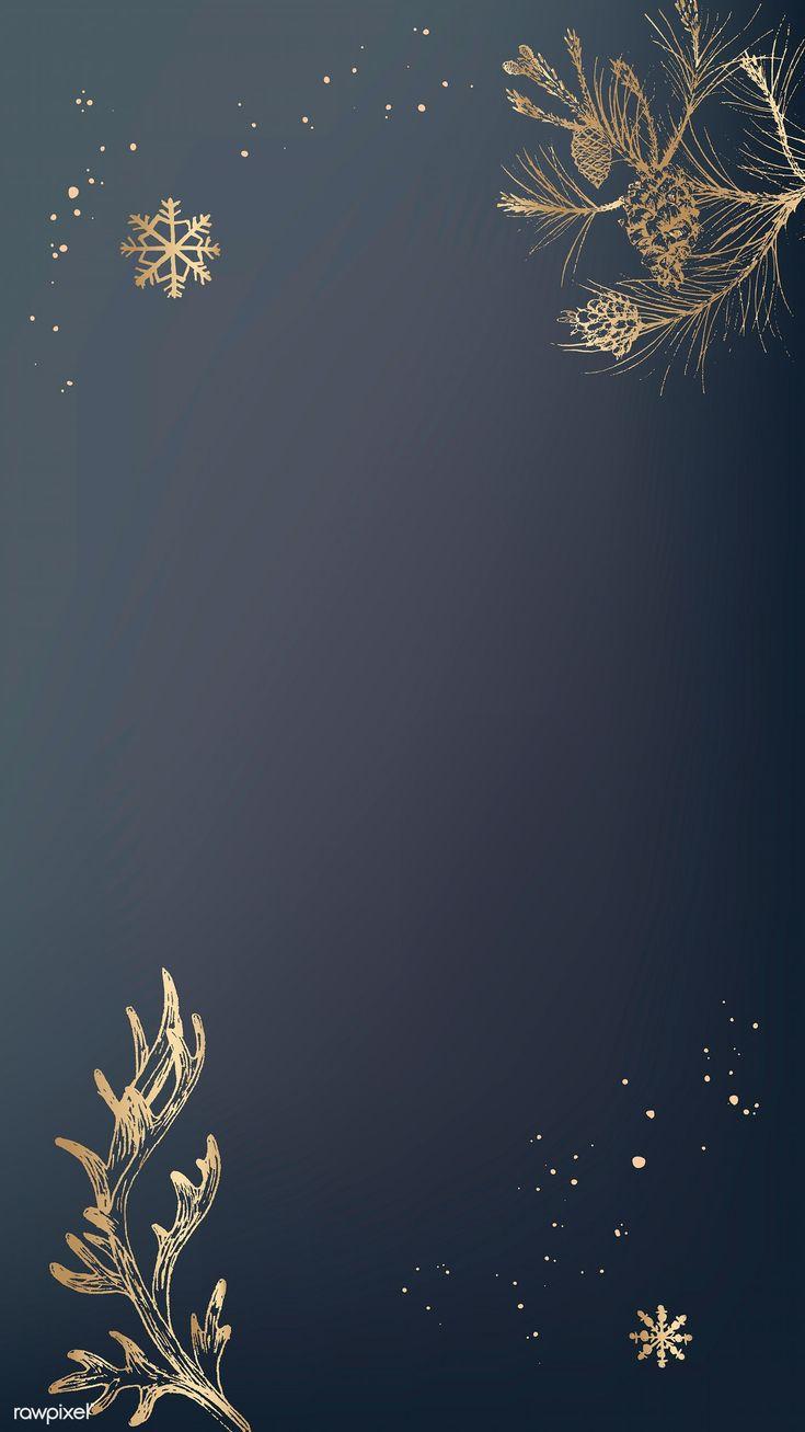 735x1307 Bronze botanical pattern on blue mobile phone wallpaper vector. premium image / Te. Wallpaper bonitos, Wallpaper, Wallpaper natal