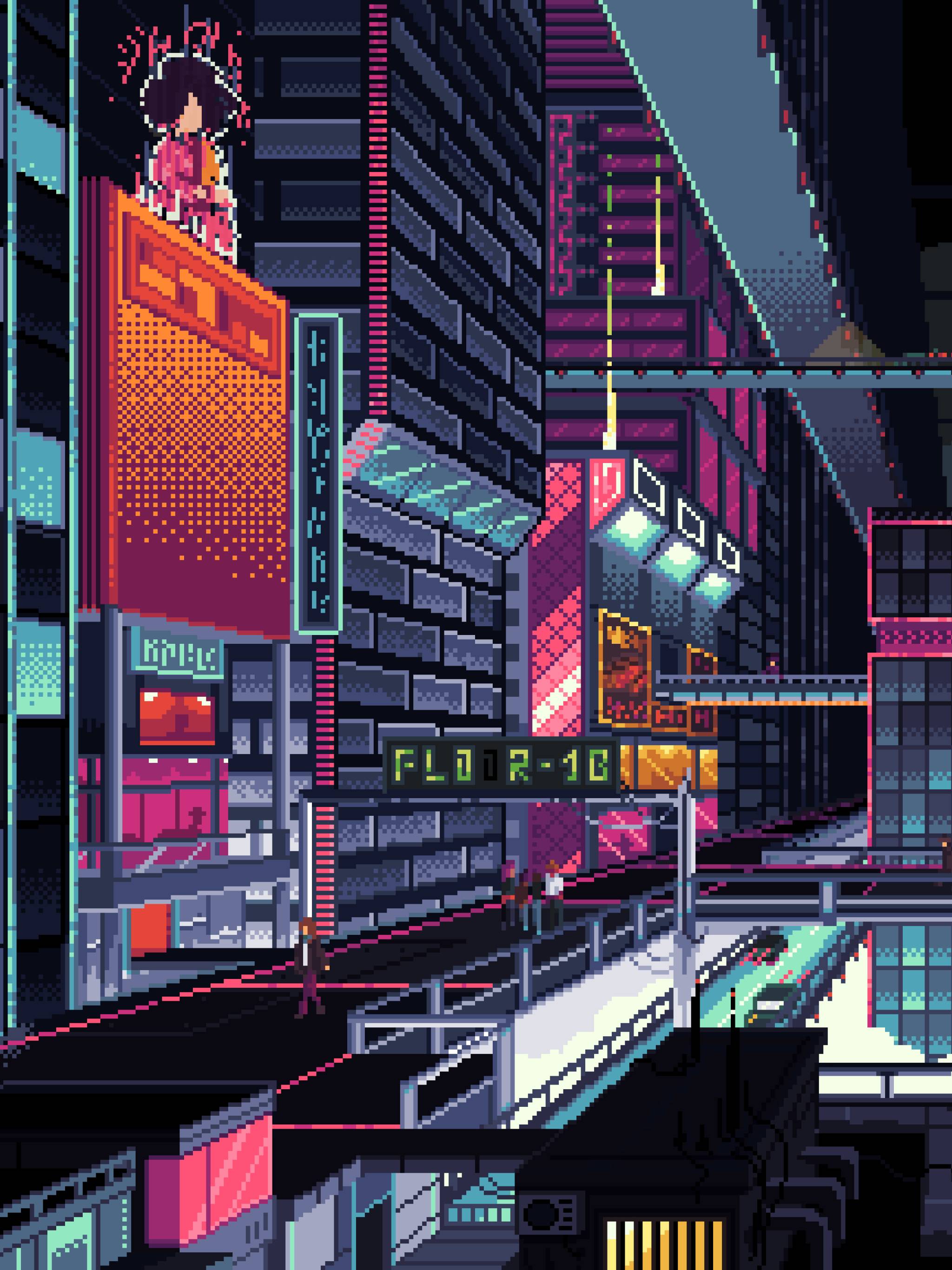 2048x2732 Cyberpunk City Pixel Art 2048x2732 Resolution Wallpaper, HD Artist 4K Wallpaper, Image, Photo and Background