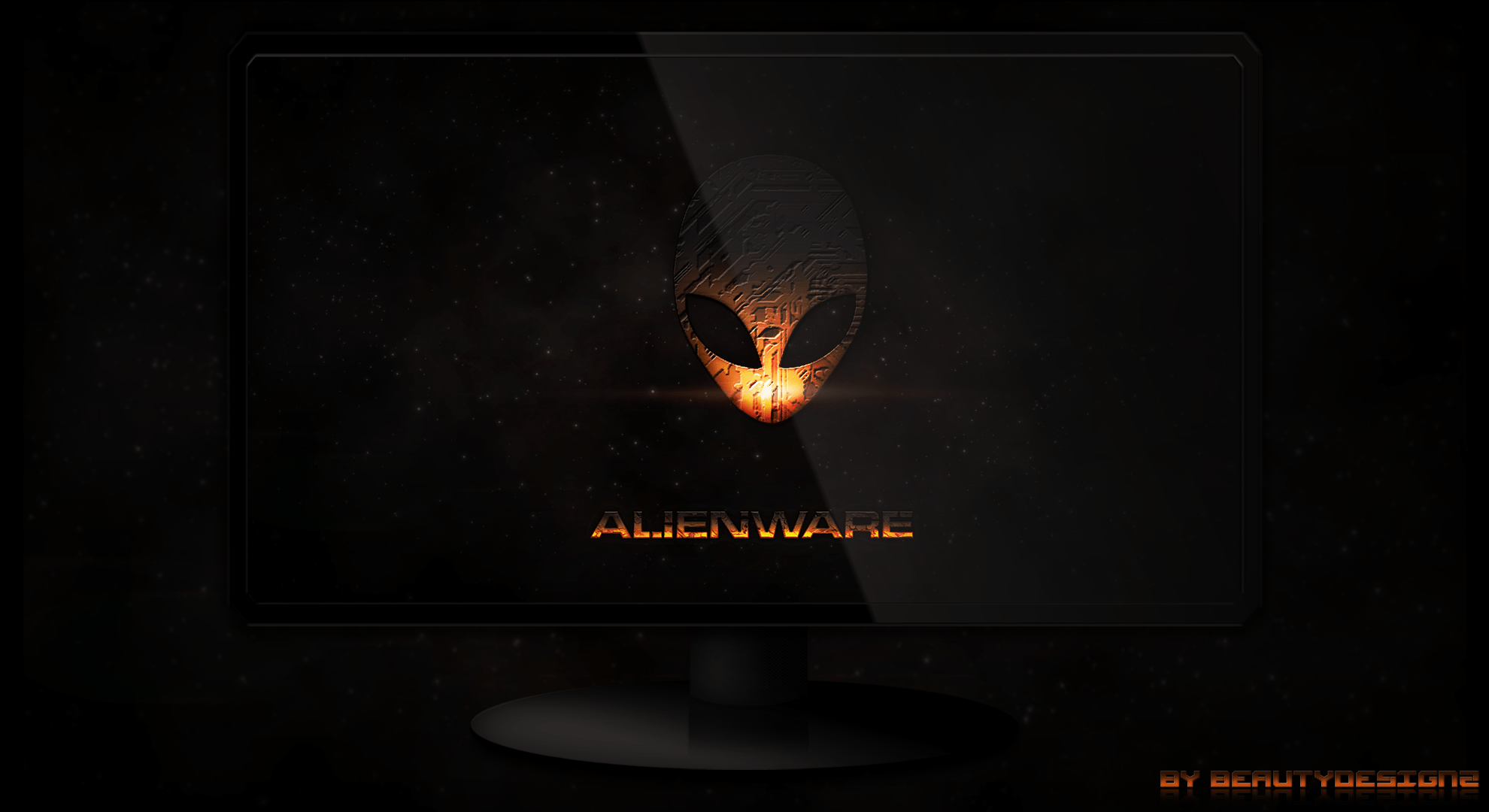 1980x1080 Orange Alienware Wallpaper