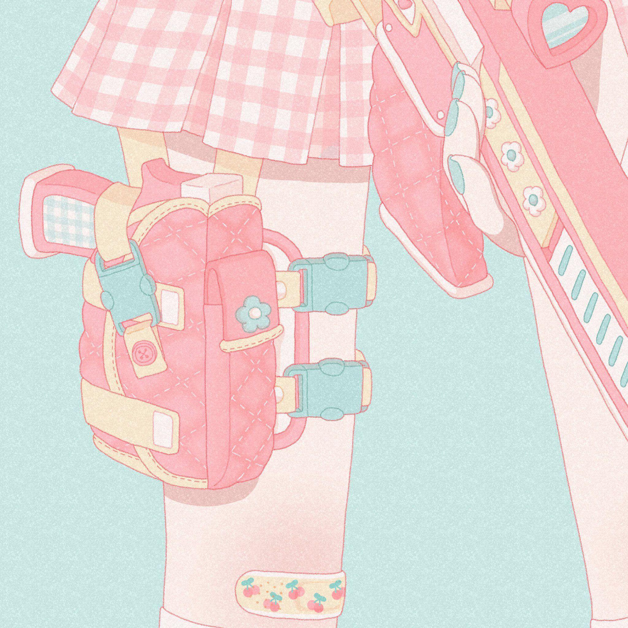 2048x2048 ねこぽた。 on Twitter. Cute cartoon wallpaper, Kawaii wallpaper, Pink wallpaper anime