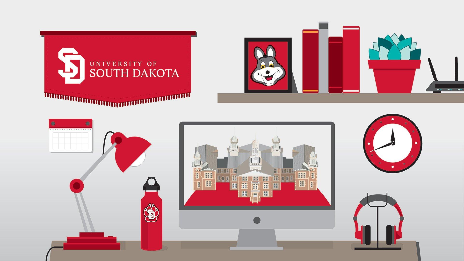 1920x1080 University Of South Dakota To Put A Little Coyote Pep In Your Meetings? Login To Your Meetings Yote Style With This Zoom Compatible Background!