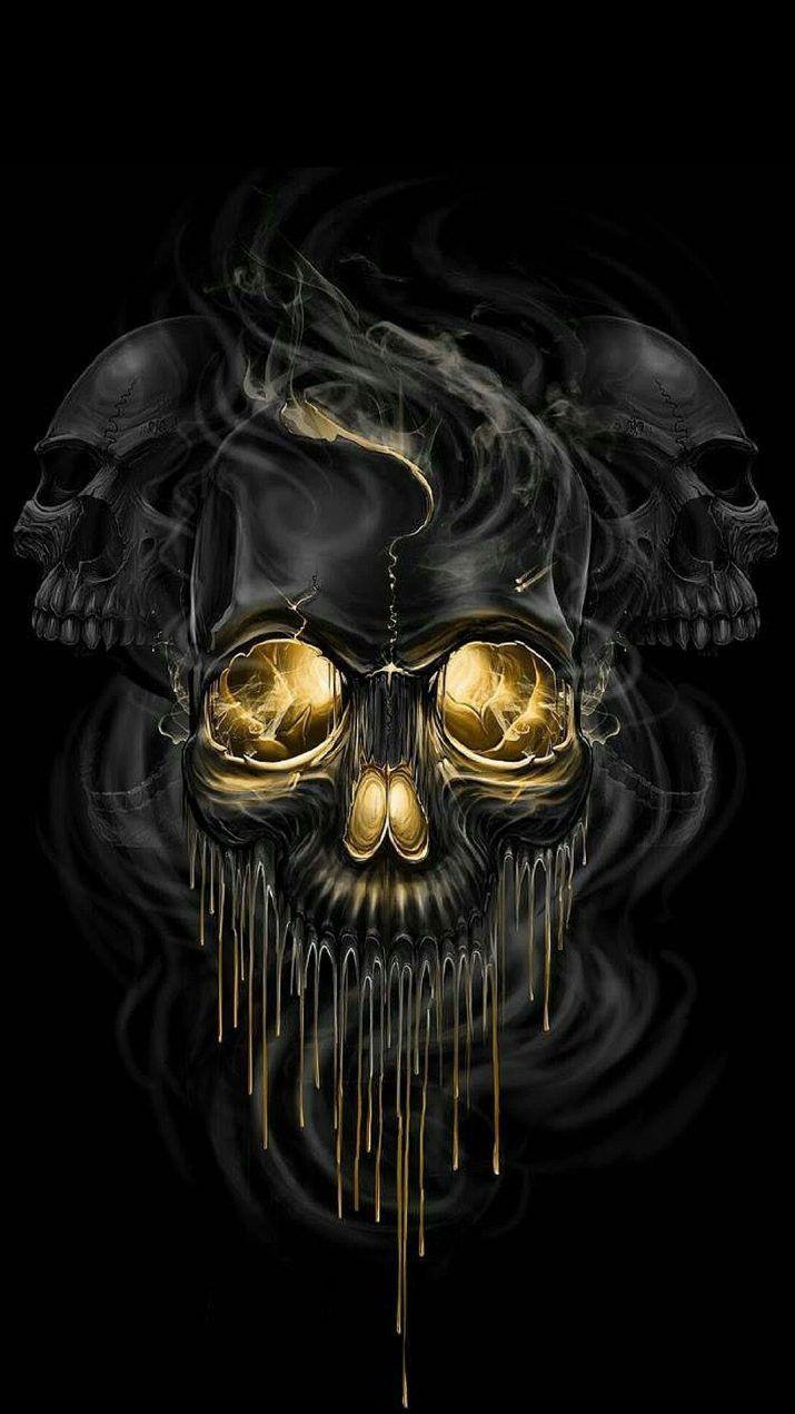715x1271 Skull wallpaper, Skull sleeve tattoos