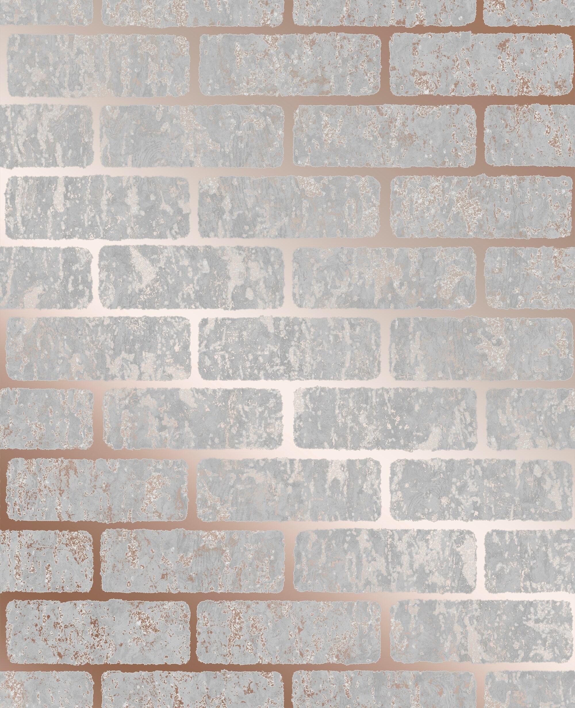 2000x2462 Graham & Brown Milan 56 Sq Ft Rose Gold Vinyl Textured Brick Unpasted Wallpaper In The Wallpaper Department At