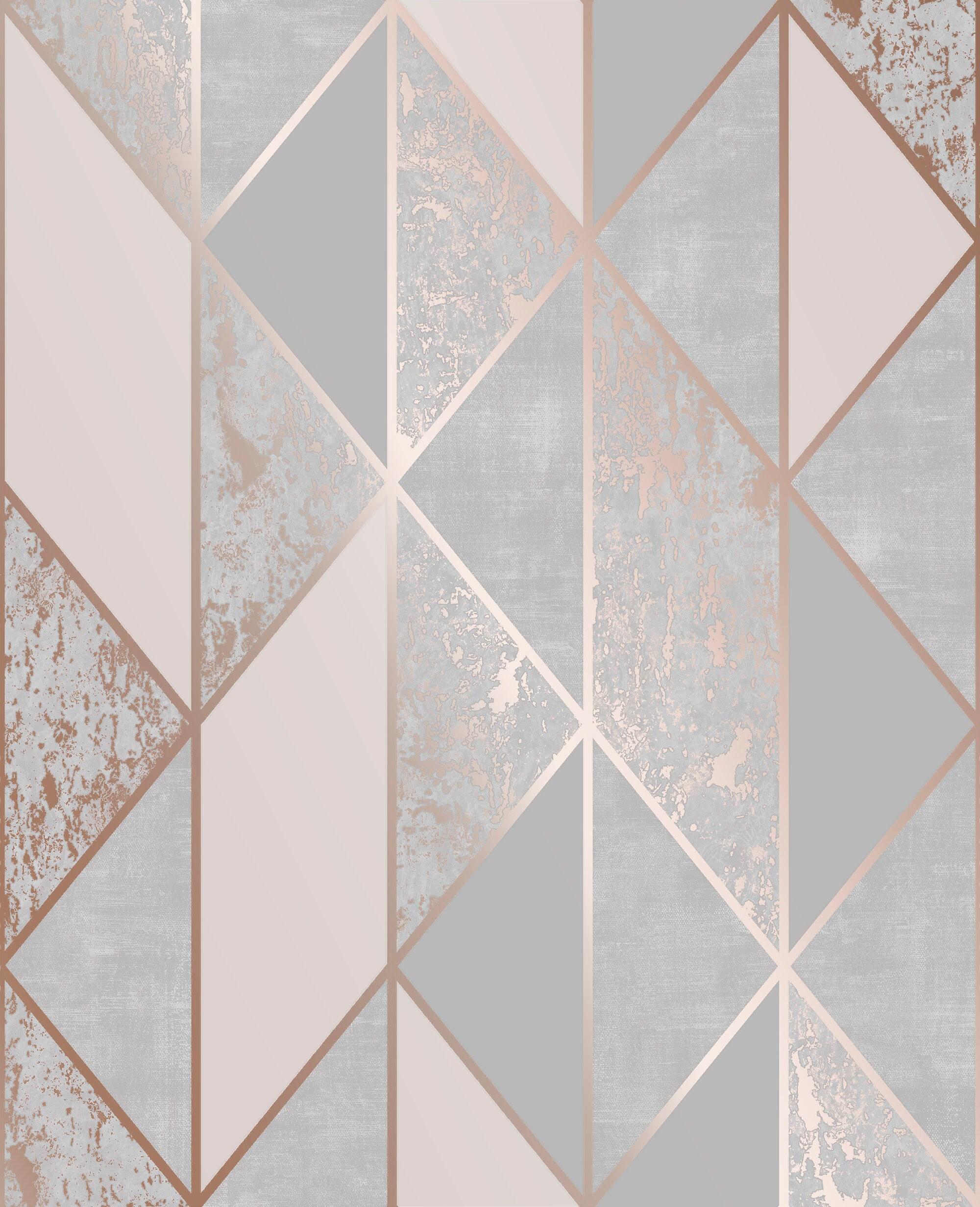 2000x2462 Graham & Brown Milan 56 Sq Ft Grey Rose Gold Vinyl Textured Stripes Unpasted Wallpaper In The Wallpaper Department At