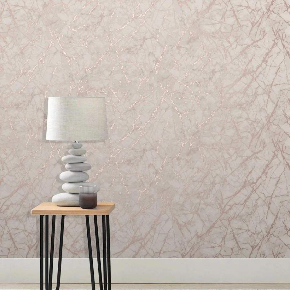 1000x1000 Metallic Marble Wallpaper Rose Gold Fine Decor FD42268
