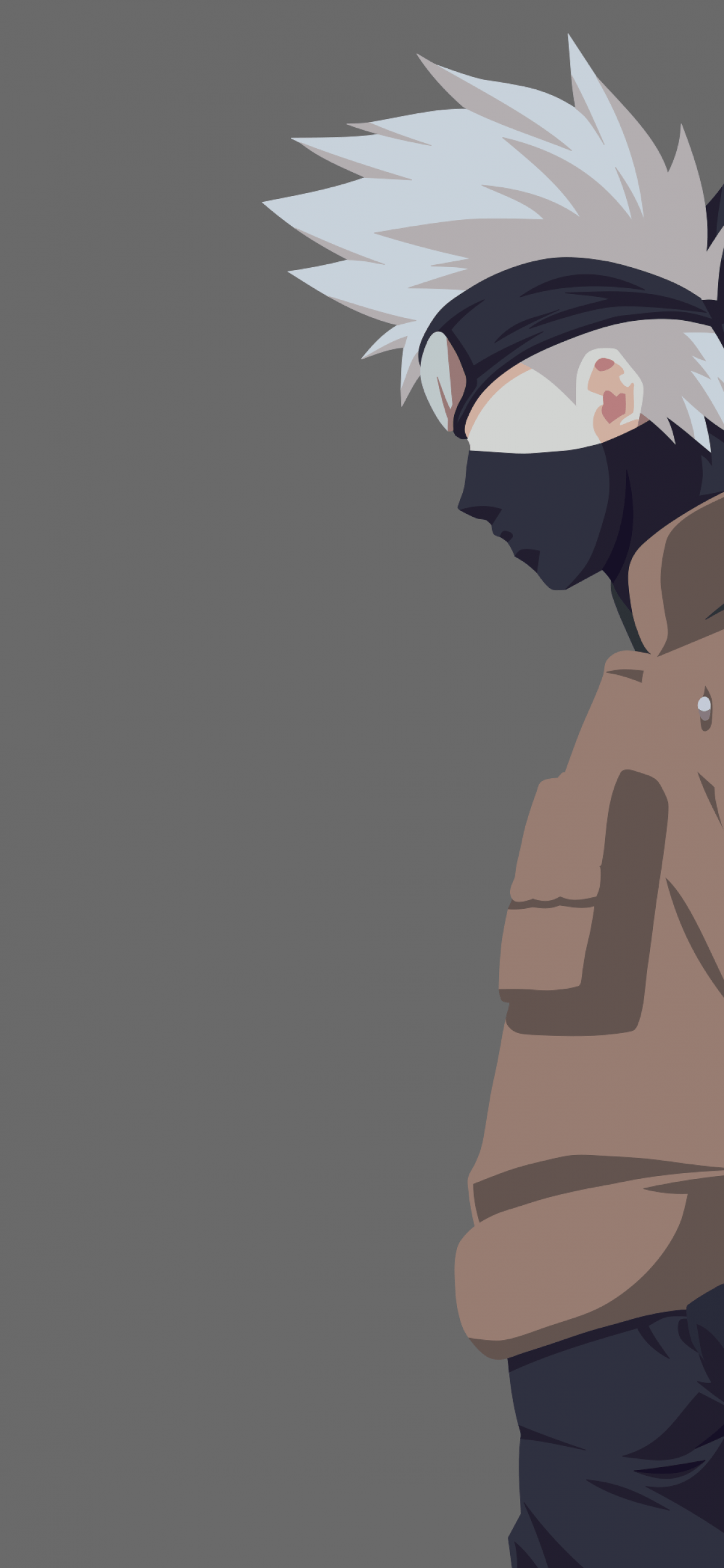 1242x2688 Kakashi Hatake Wallpaper 4K, Naruto, Minimal art, Minimal