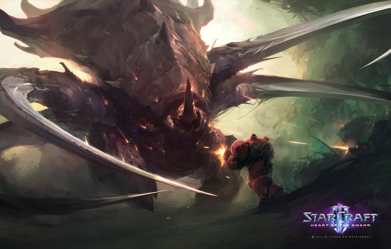 1332x850 Wallpaper StarCraft Zerg, Heart of the swarm, Great One, Great Zerg image for desktop, section игры