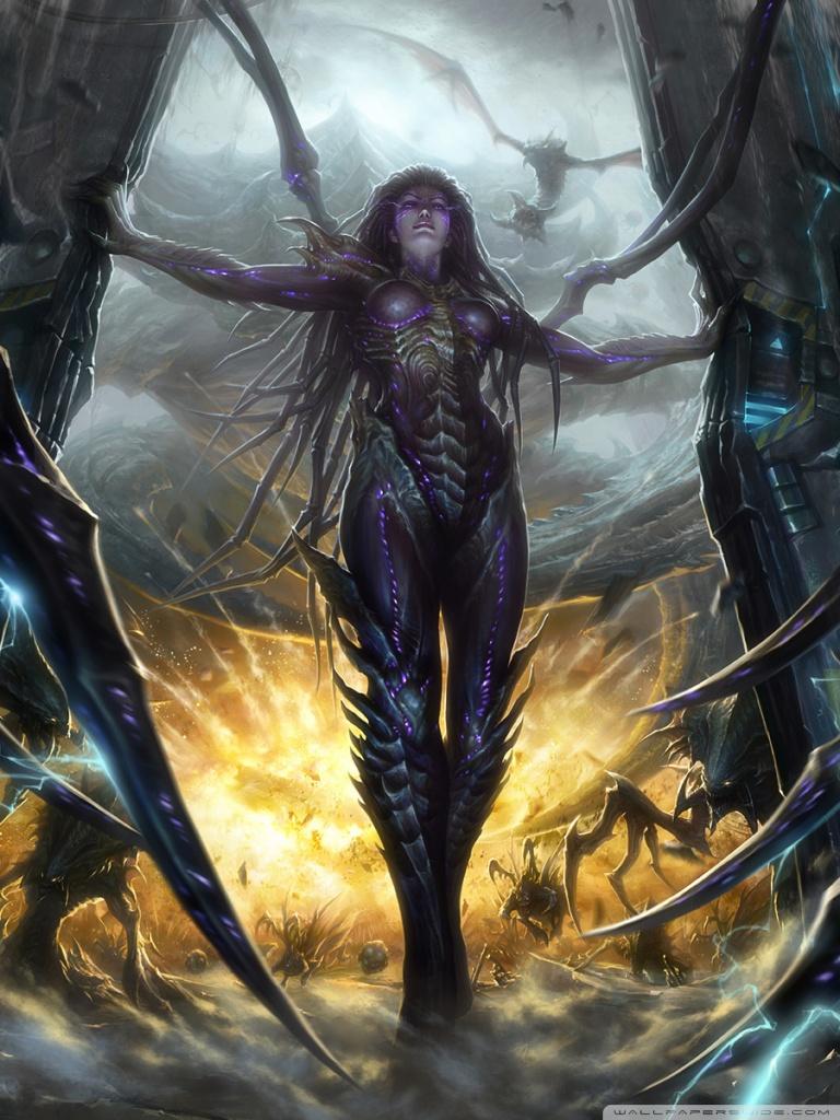 768x1024 StarCraft II Heart of the Swarm Kerrigan Ultra HD Desktop Background Wallpaper for 4K UHD TV : Tablet