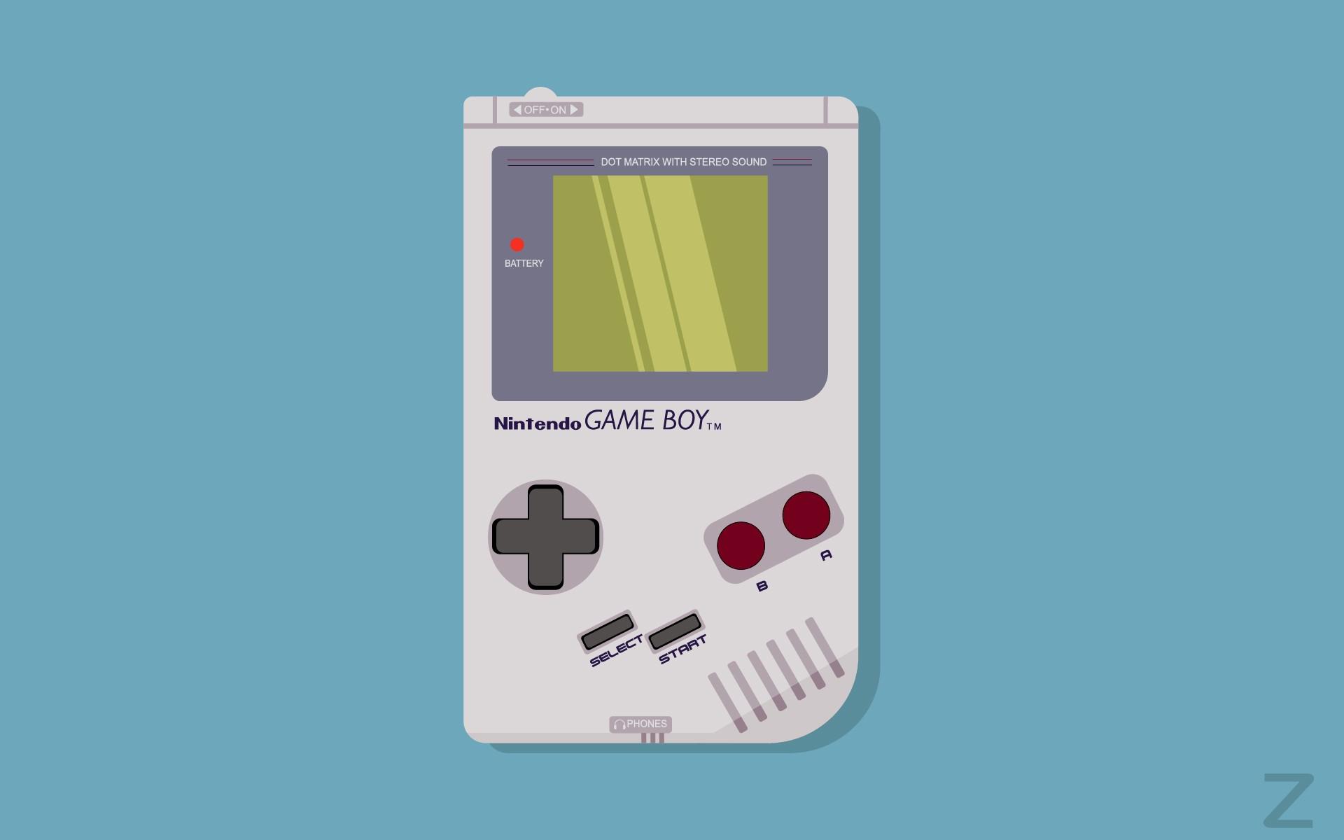 1920x1200 GameBoy, minimalism, vector, Nintendo, Adobe Illustrator, video games, simple background Gallery HD Wallpaper