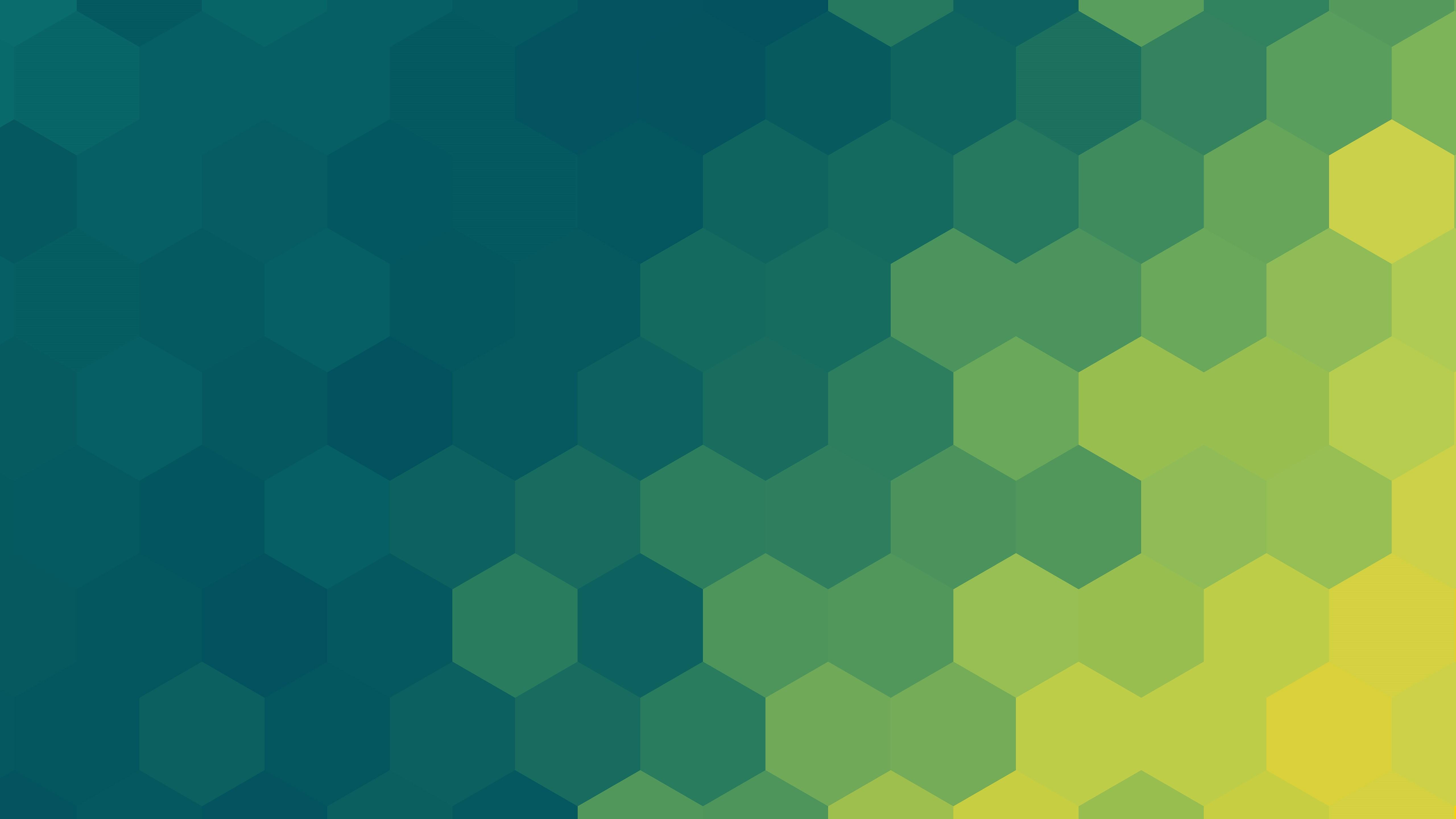 5120x2880 4K, green, hexagon, abstract Gallery HD Wallpaper
