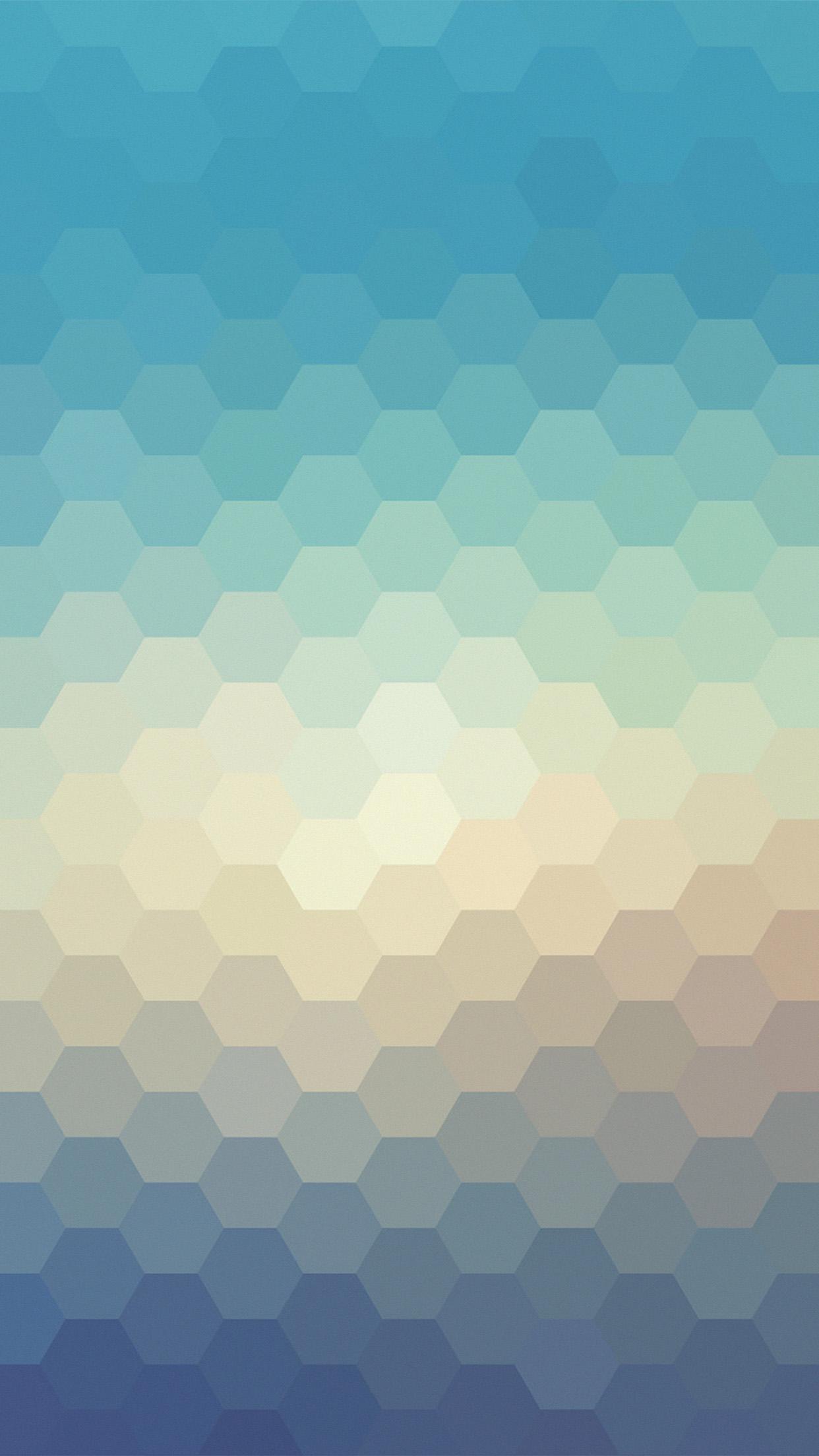 1242x2208 Hexagon Blue Yellow Pattern Background Wallpaper