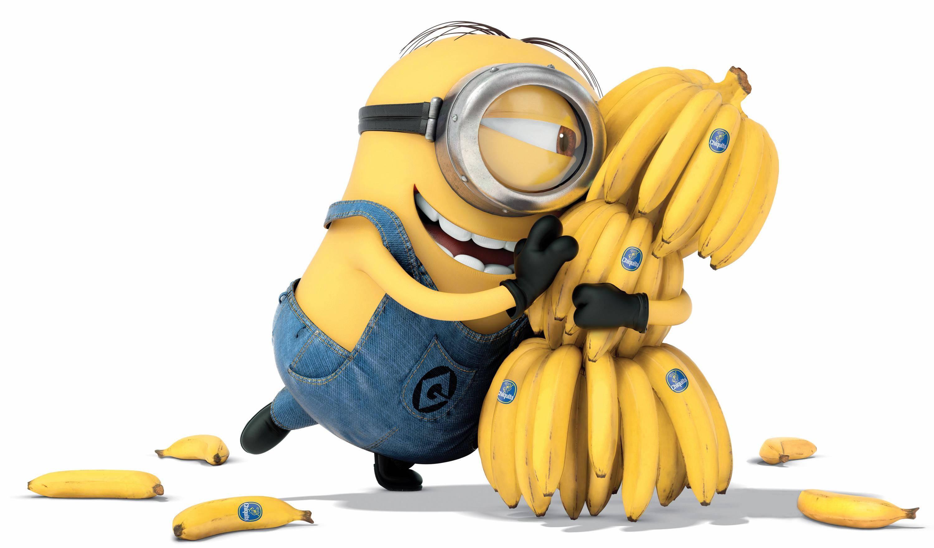 3000x1760 Download Despicable Me Minion With Banana Wallpaper