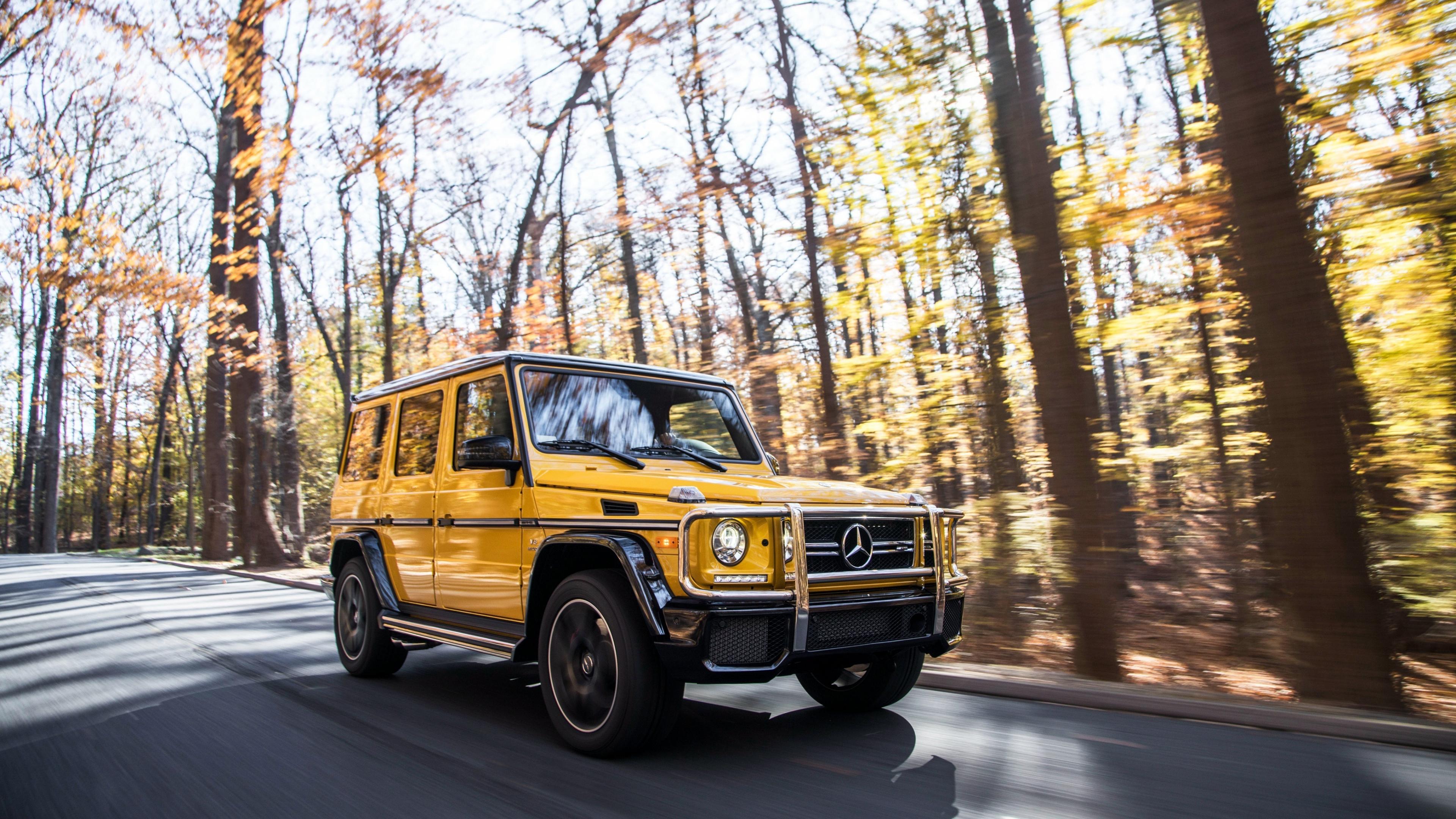 3840x2160 Download Wallpaper 3840x2160 Mercedes Amg G On Road, Yellow 4k Wallpaper, Uhd Wallpaper, 16:9 Widescreen 3840x2160 HD Background, 9602